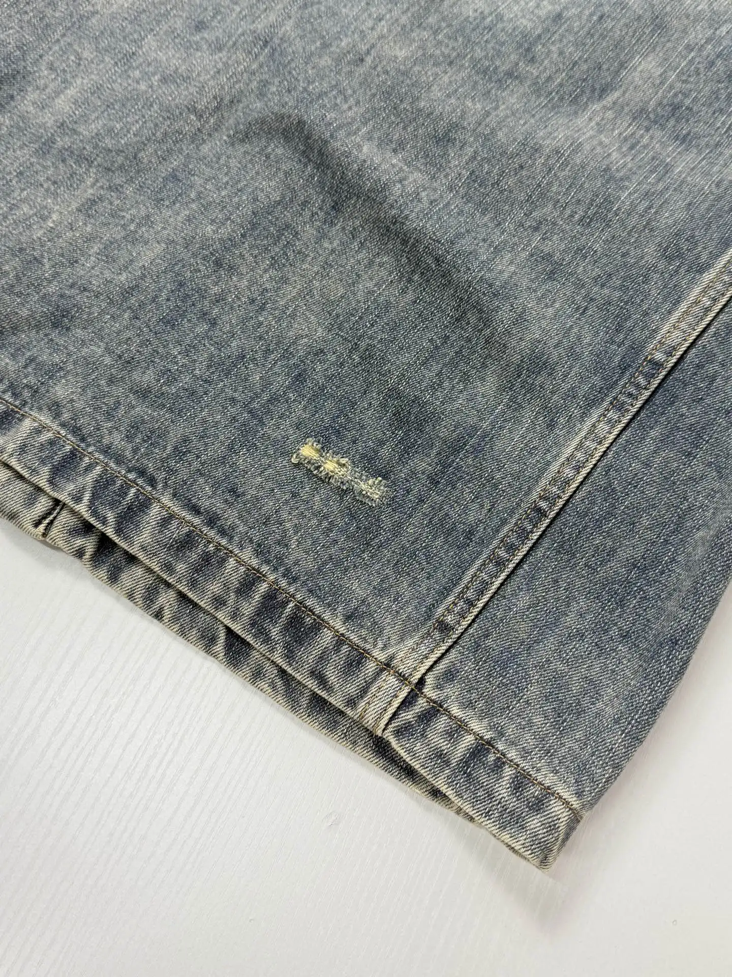 Patchwork Distressed Denim Jacket D35522024 — view 6