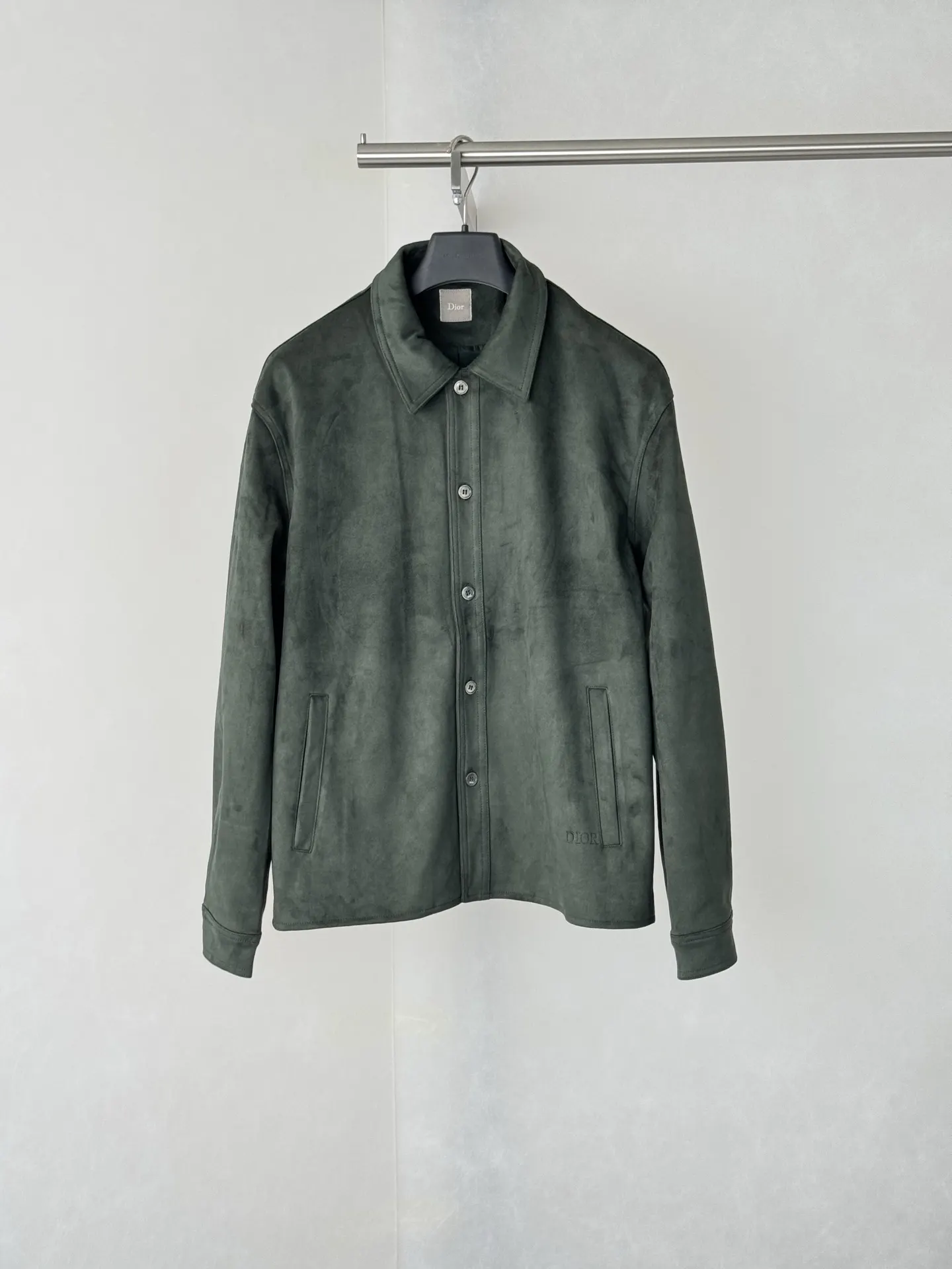 Logo-Embossed Faux Suede Overshirt D35518755