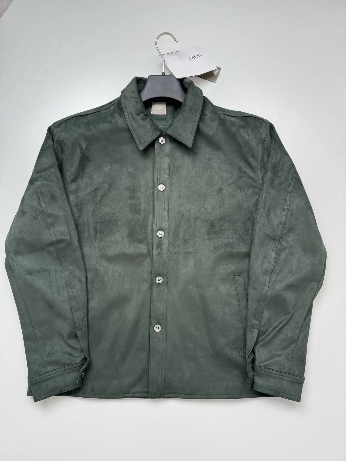 Logo-Embossed Faux Suede Overshirt D35518755 — view 3
