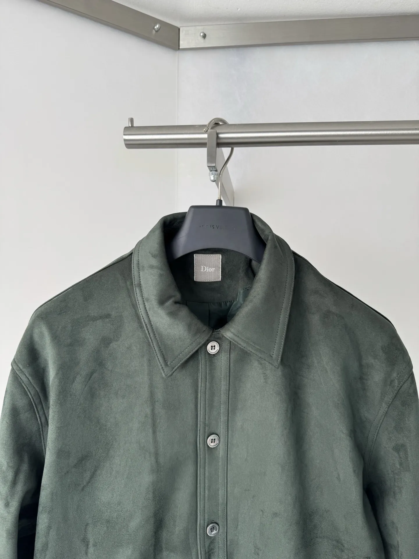 Logo-Embossed Faux Suede Overshirt D35518755 — view 4