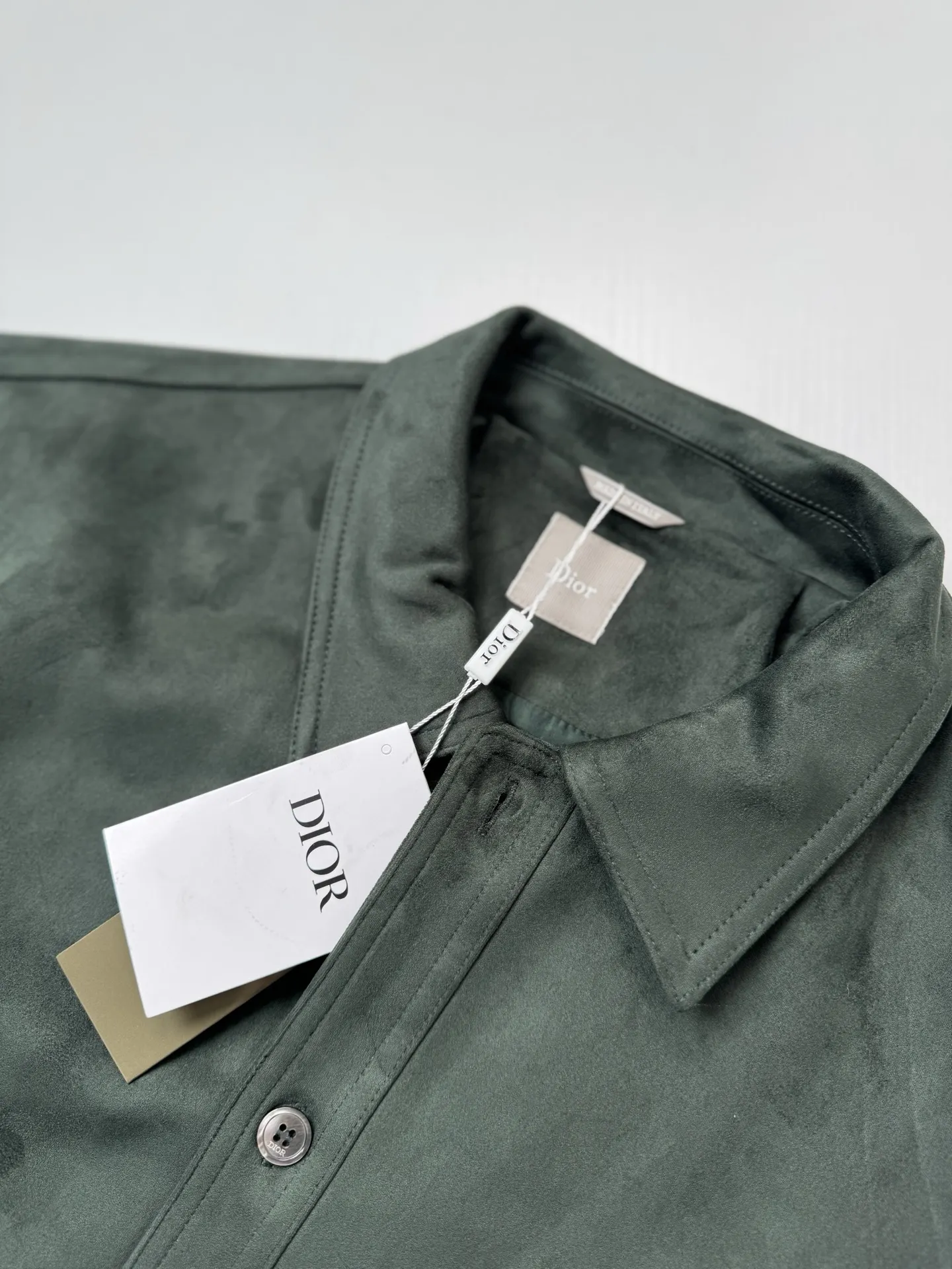 Logo-Embossed Faux Suede Overshirt D35518755 — view 9