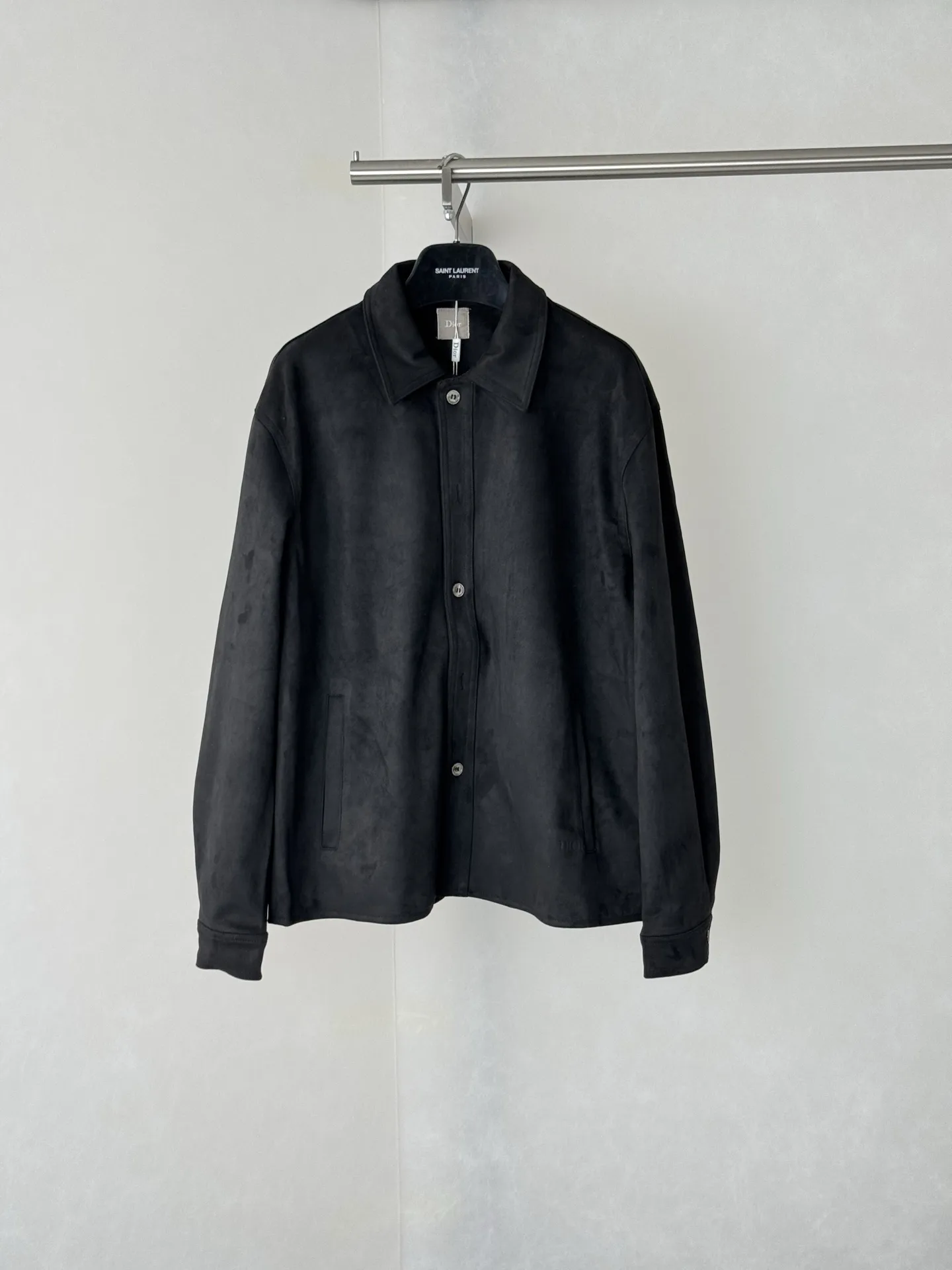 Logo-Embossed Faux Suede Overshirt Jacket D35518754
