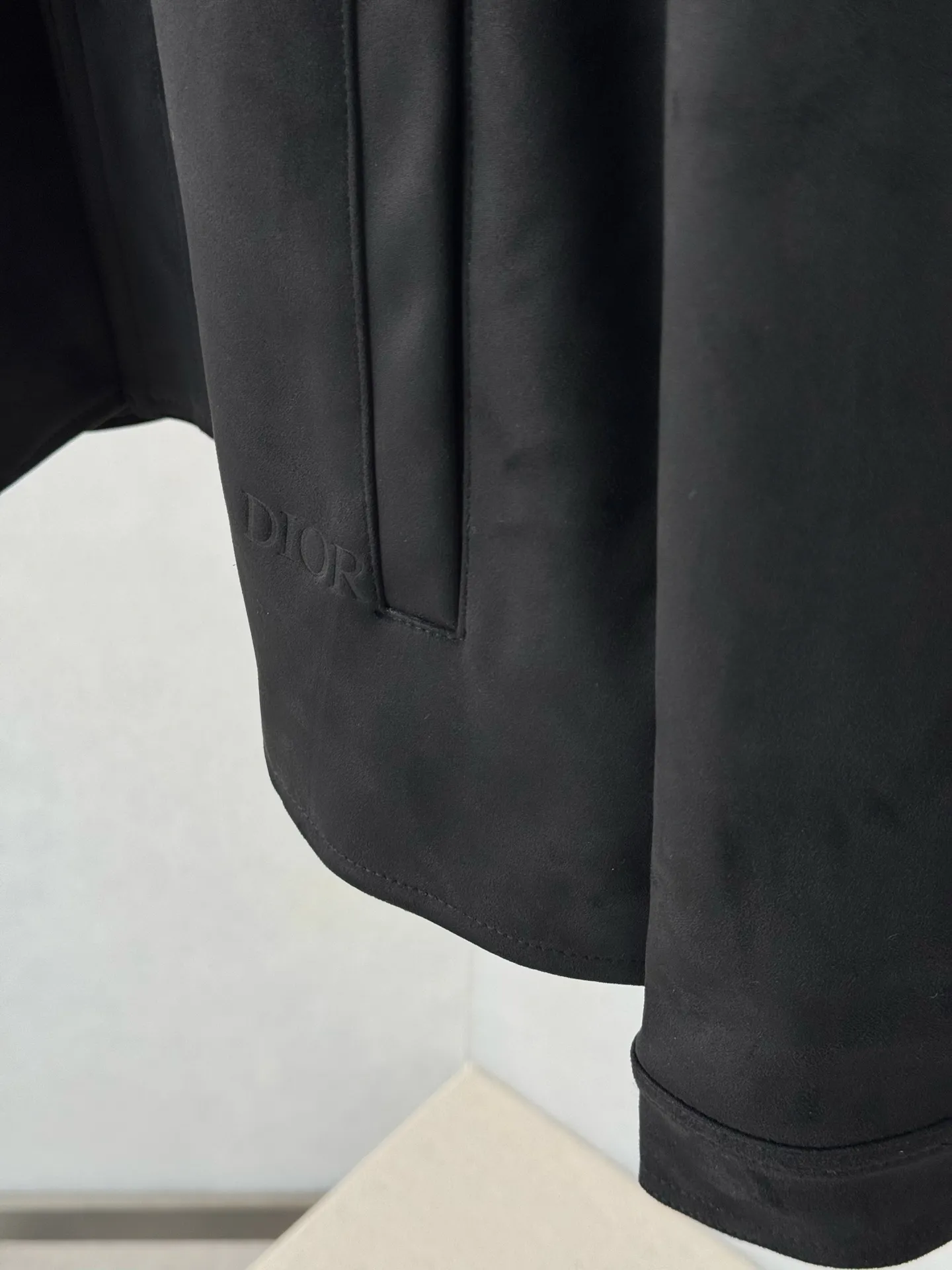 Logo-Embossed Faux Suede Overshirt Jacket D35518754 — view 3