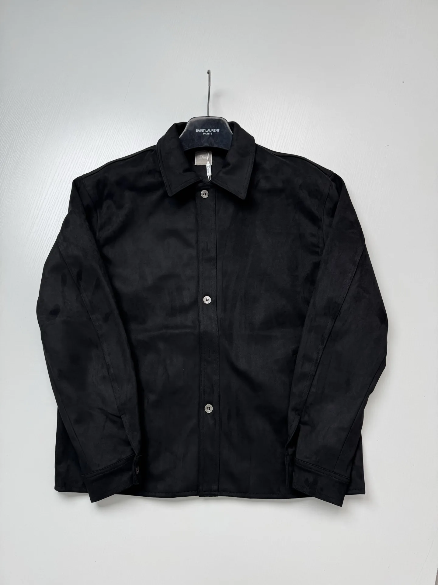 Logo-Embossed Faux Suede Overshirt Jacket D35518754 — view 4