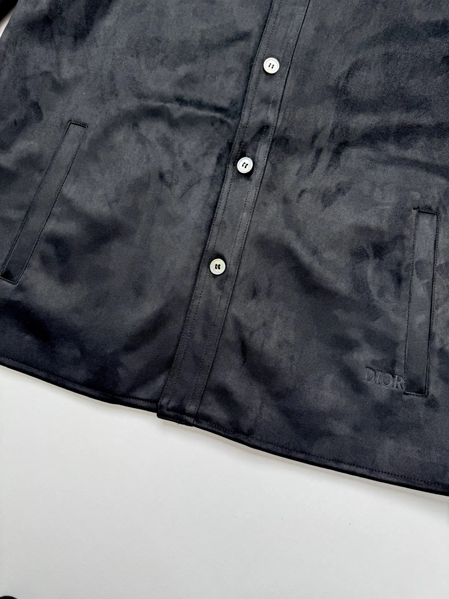 Logo-Embossed Faux Suede Overshirt Jacket D35518754 — view 7