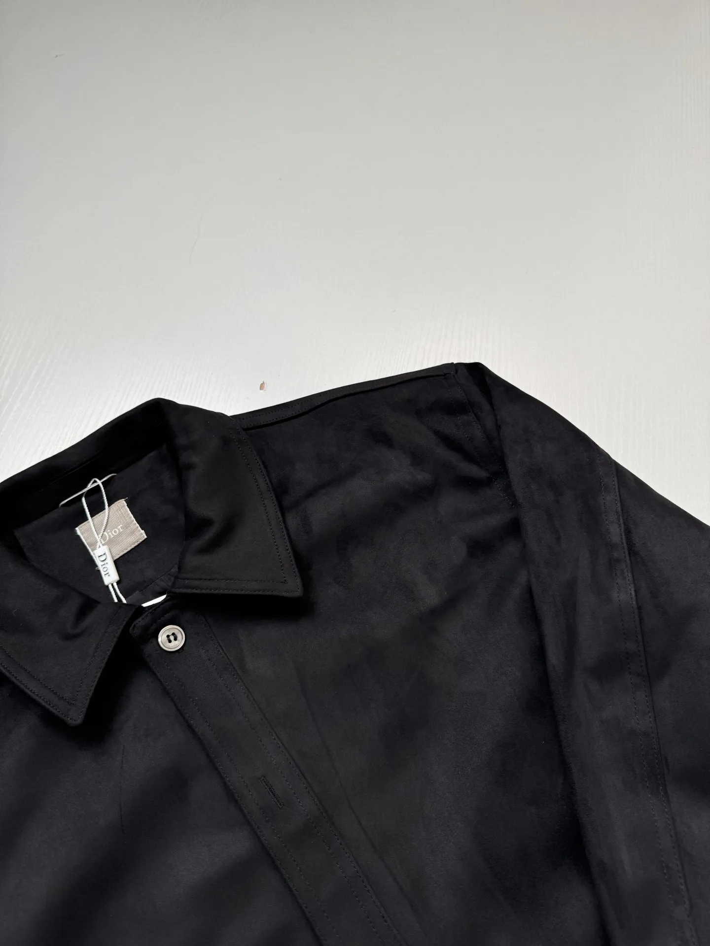 Logo-Embossed Faux Suede Overshirt Jacket D35518754 — view 9
