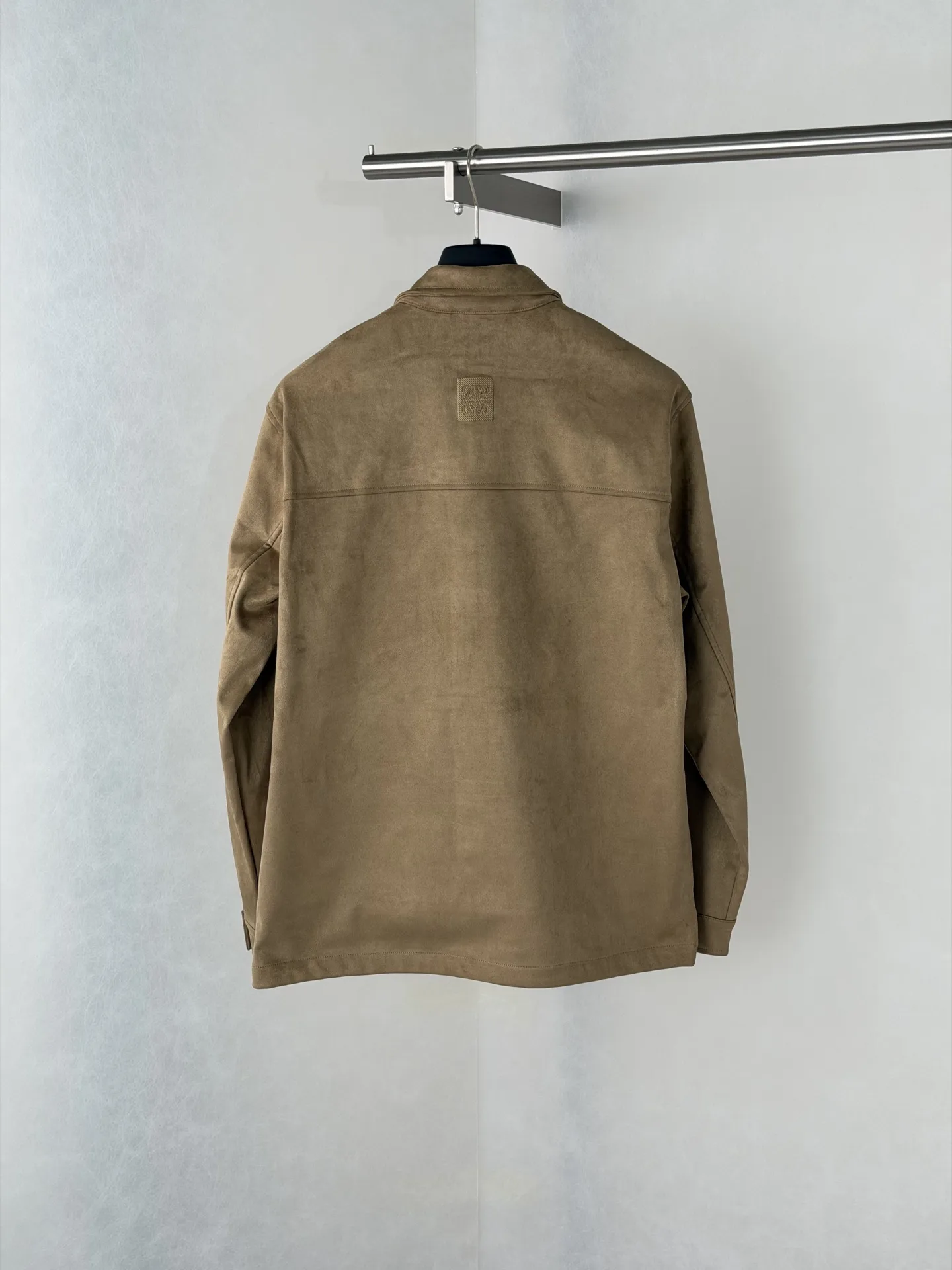 Anagram Embroidered Faux-Suede Overshirt D35518684 — view 2