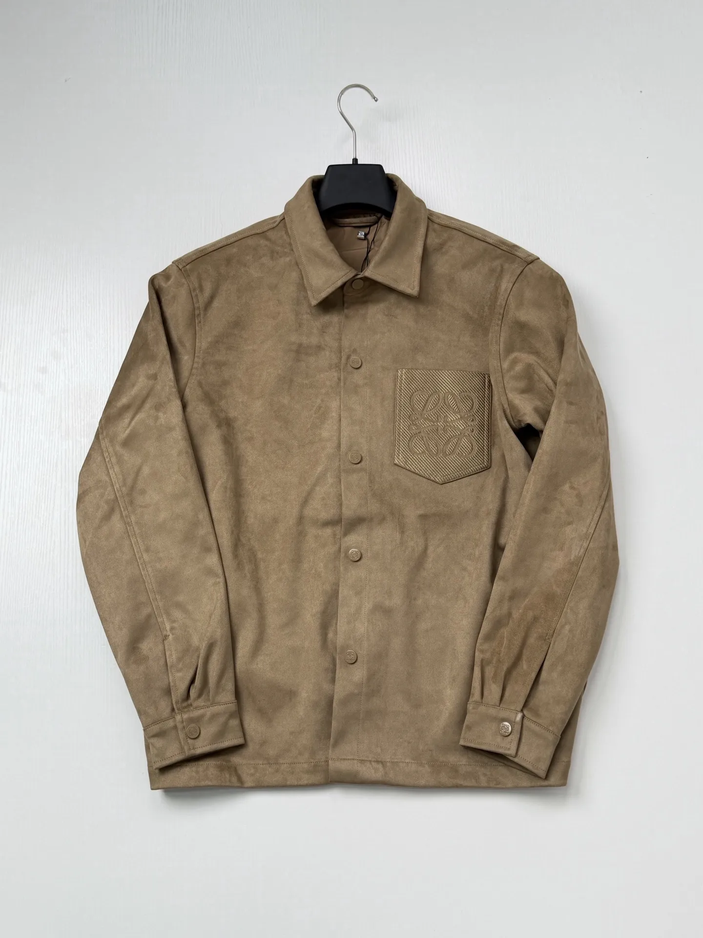 Anagram Embroidered Faux-Suede Overshirt D35518684 — view 3