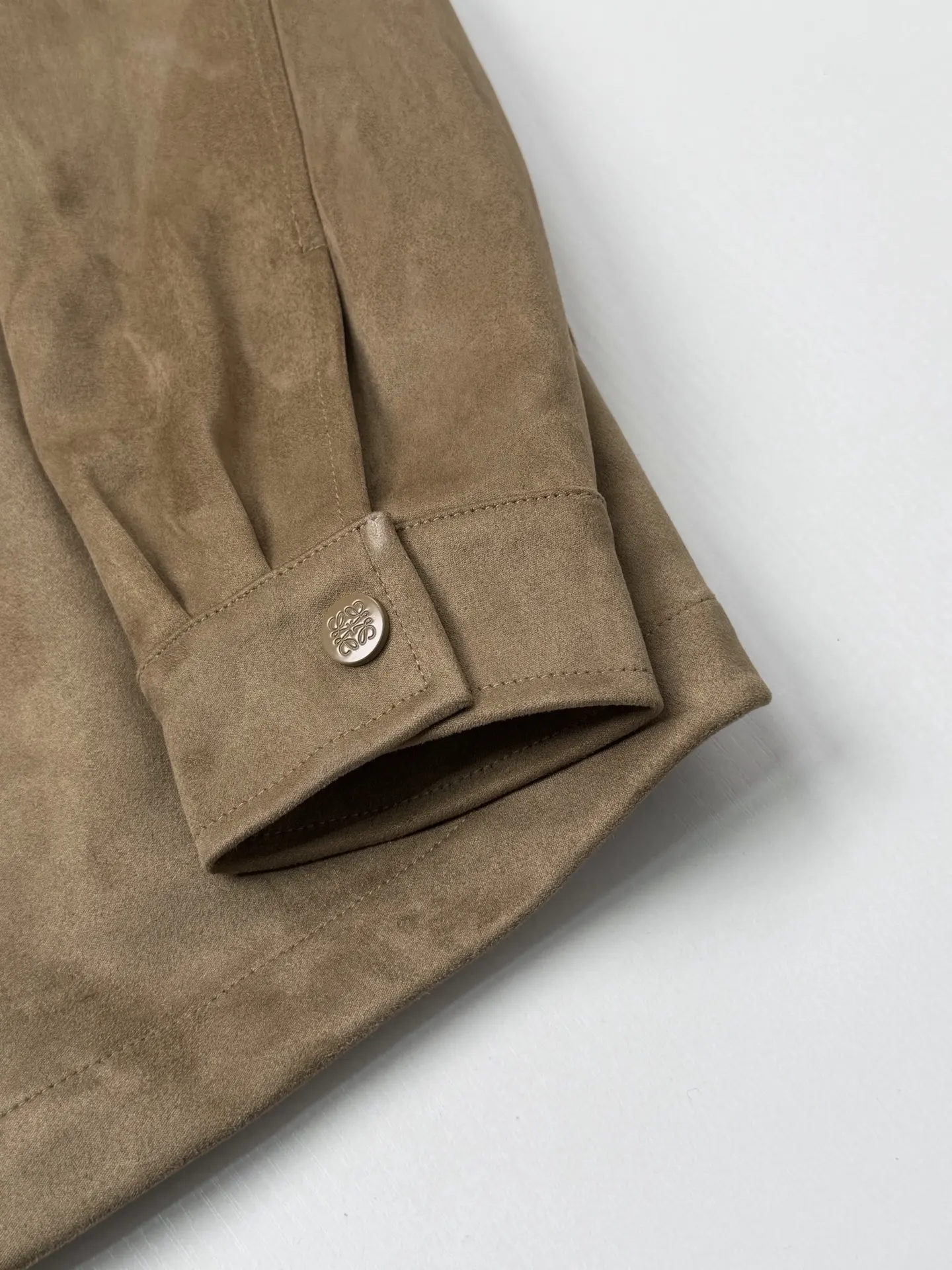 Anagram Embroidered Faux-Suede Overshirt D35518684 — view 5
