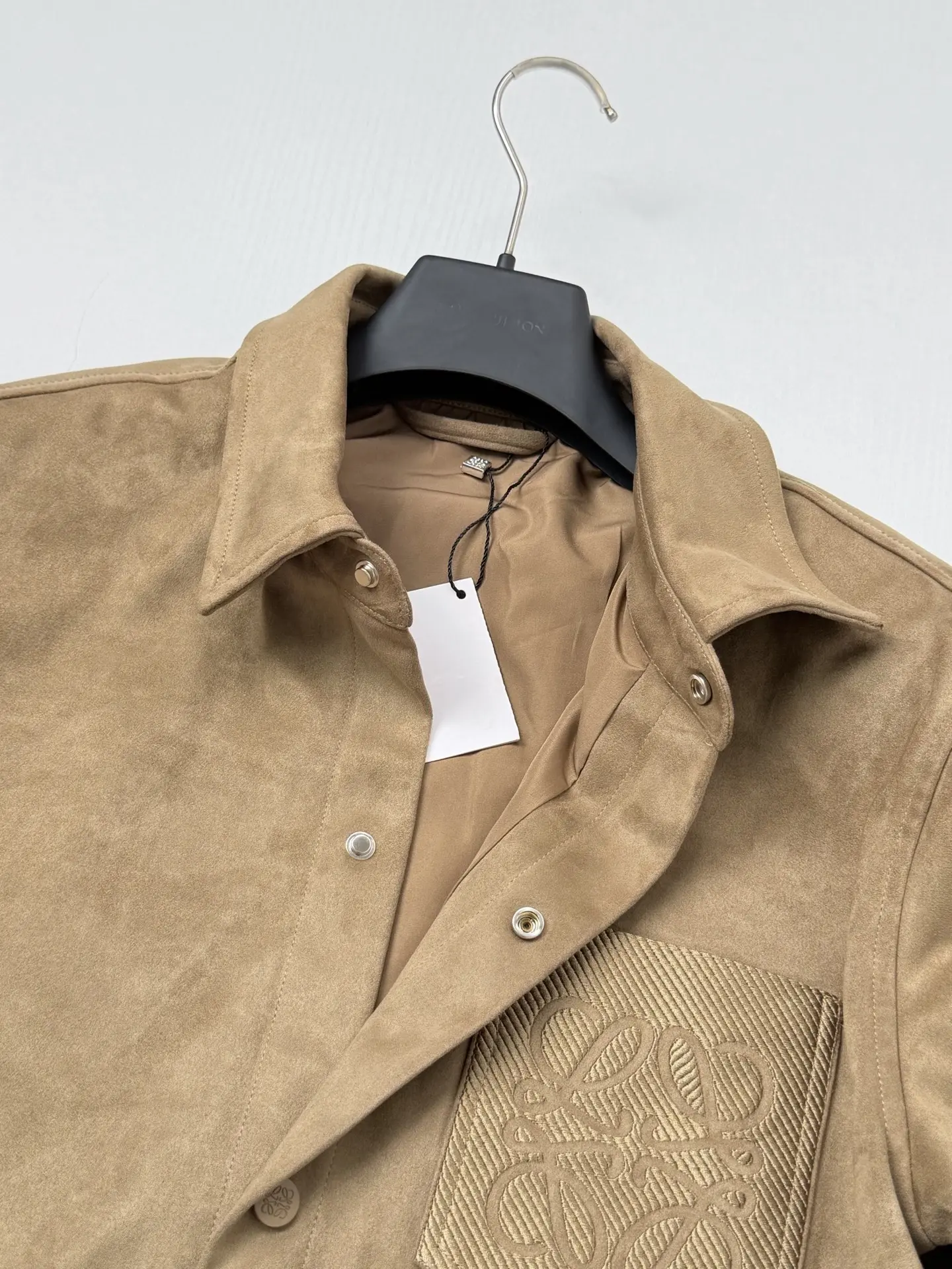 Anagram Embroidered Faux-Suede Overshirt D35518684 — view 7