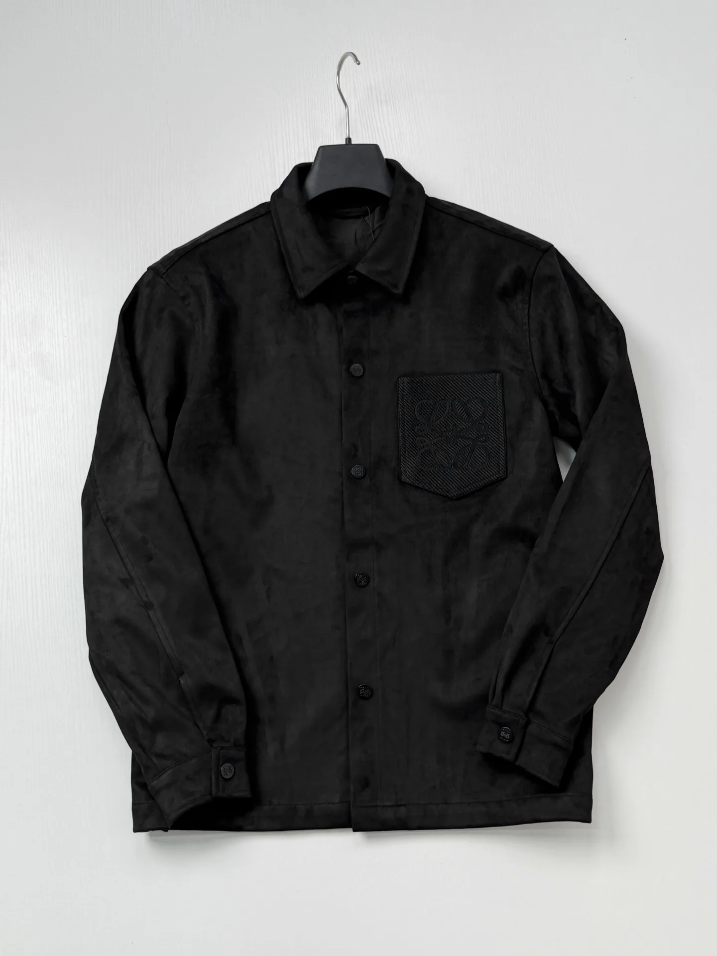 Anagram Embroidered Faux-Suede Overshirt D35518683 — view 3