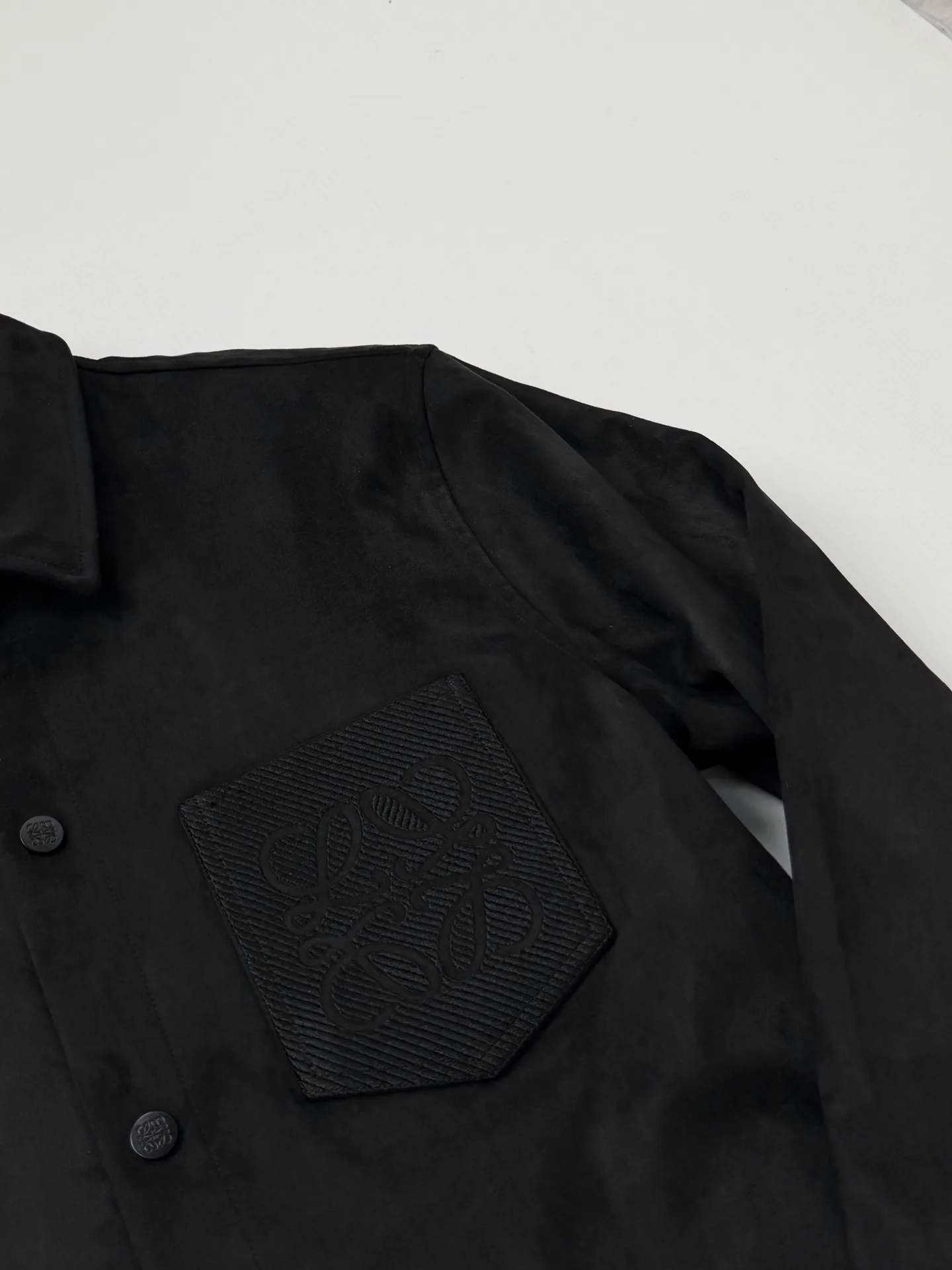 Anagram Embroidered Faux-Suede Overshirt D35518683 — view 4