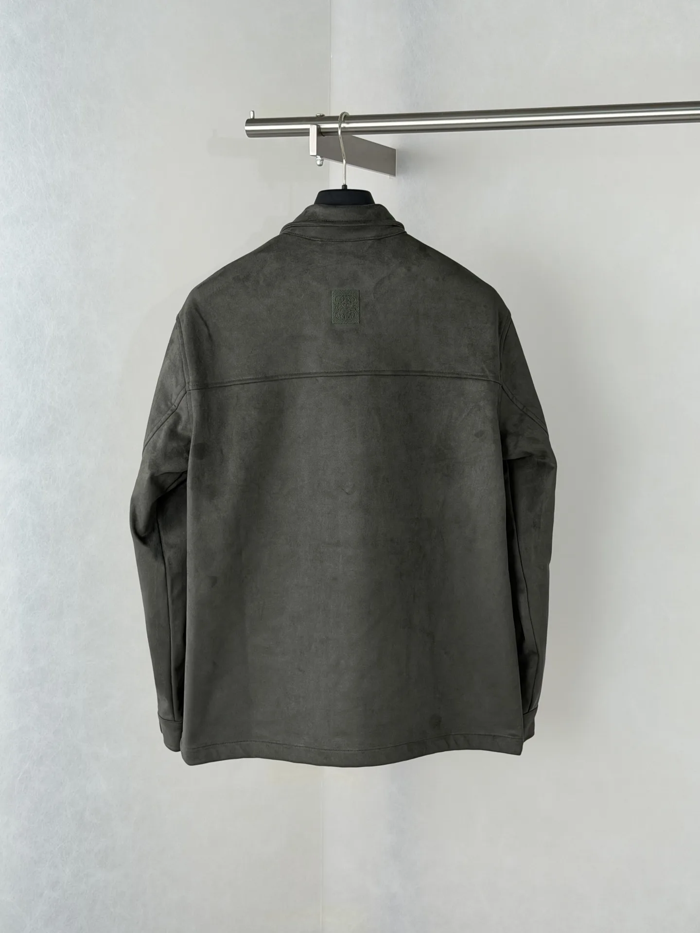 Anagram Embroidered Faux-Suede Shirt Jacket D35518682 — view 2