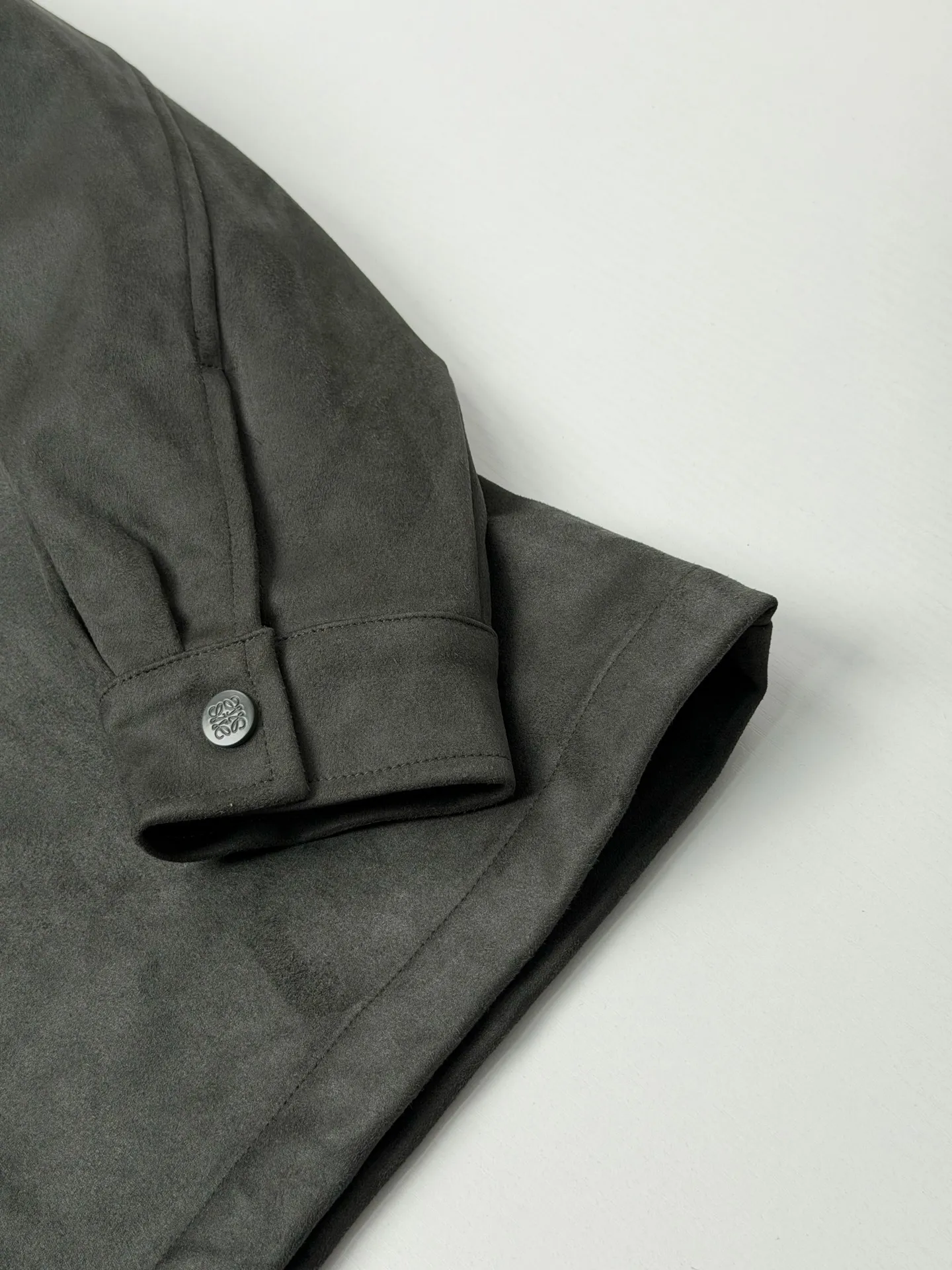 Anagram Embroidered Faux-Suede Shirt Jacket D35518682 — view 6