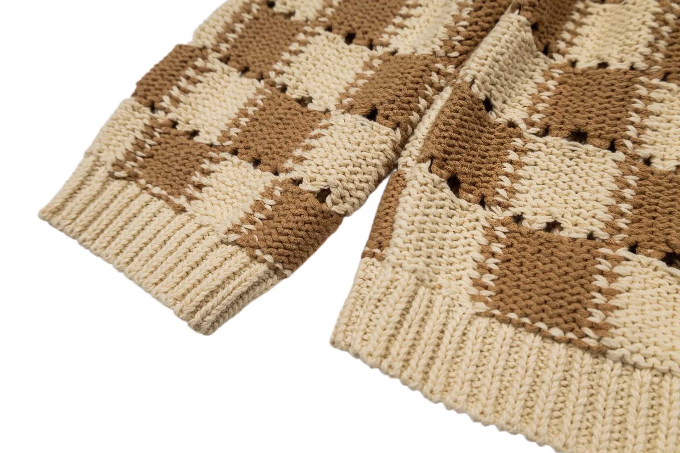 Damier Check Open-Knit Cotton Cardigan D36018780 — view 7