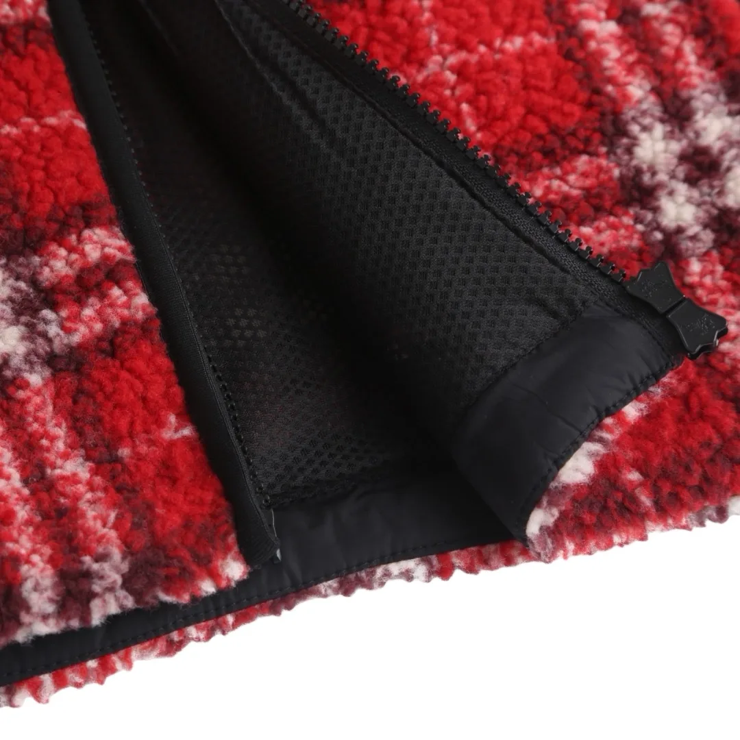 Check Wool-Blend Fleece Zip-Up Jacket D36014175 — view 11