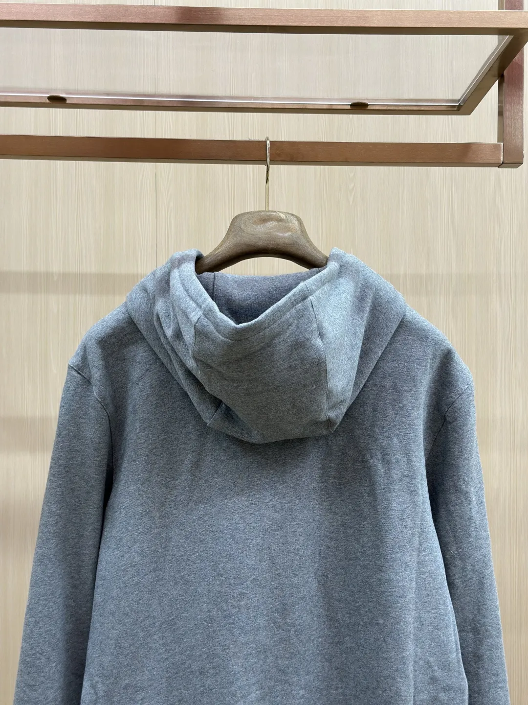 Leather-Trimmed Embroidered Zip-Up Hoodie D36020433 — view 9