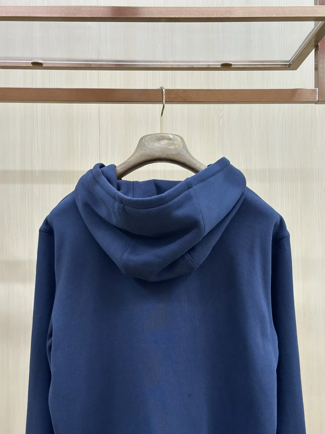 Embroidered Leather-Trim Zip-Up Hoodie D36020434 — view 9