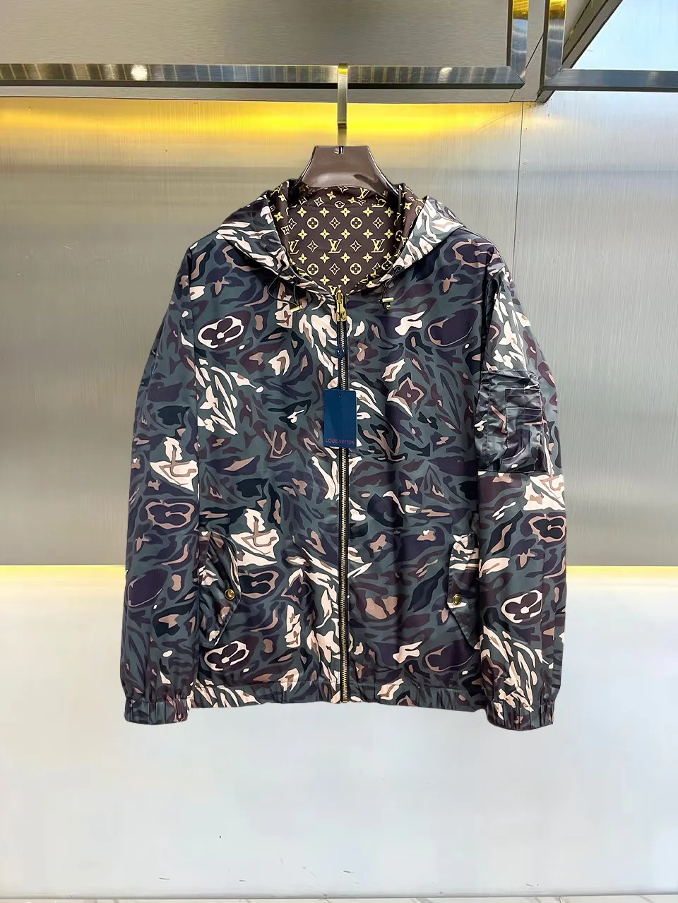 Monogram Camouflage Hooded Windbreaker Jacket D36015084