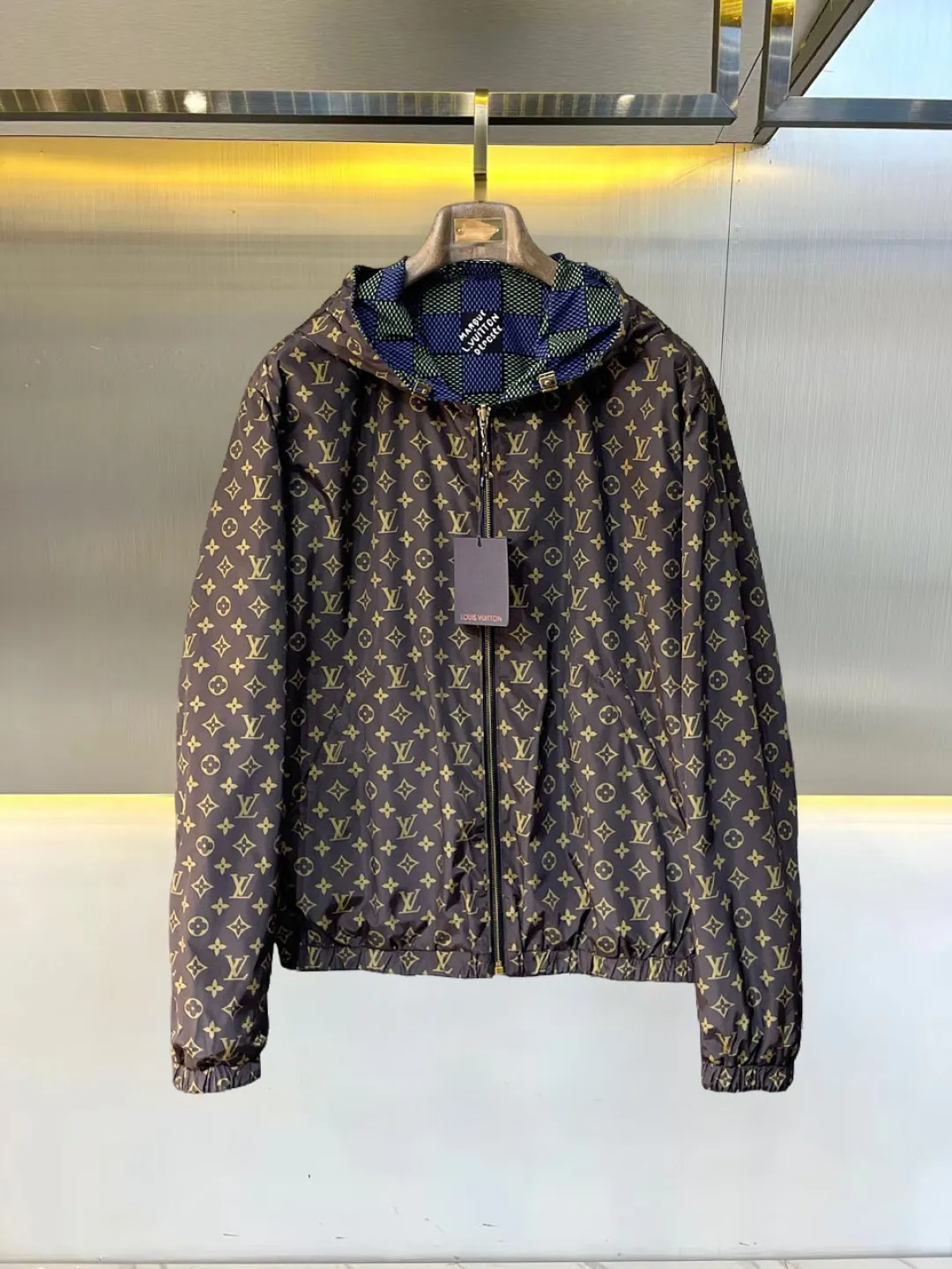 Damier Print Hooded Windbreaker Jacket D36015089 — view 2