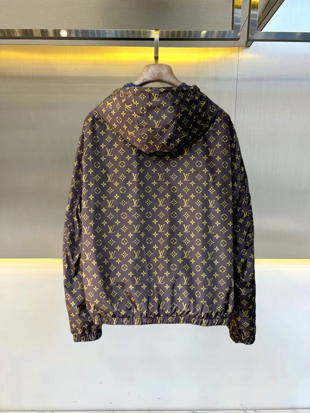 Damier Print Hooded Windbreaker Jacket D36015089 — view 4
