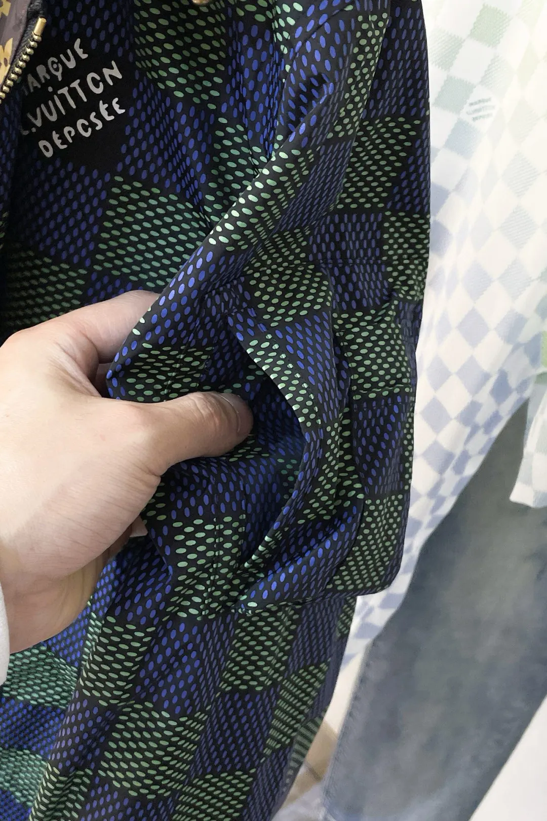 Damier Print Hooded Windbreaker Jacket D36015089 — view 12