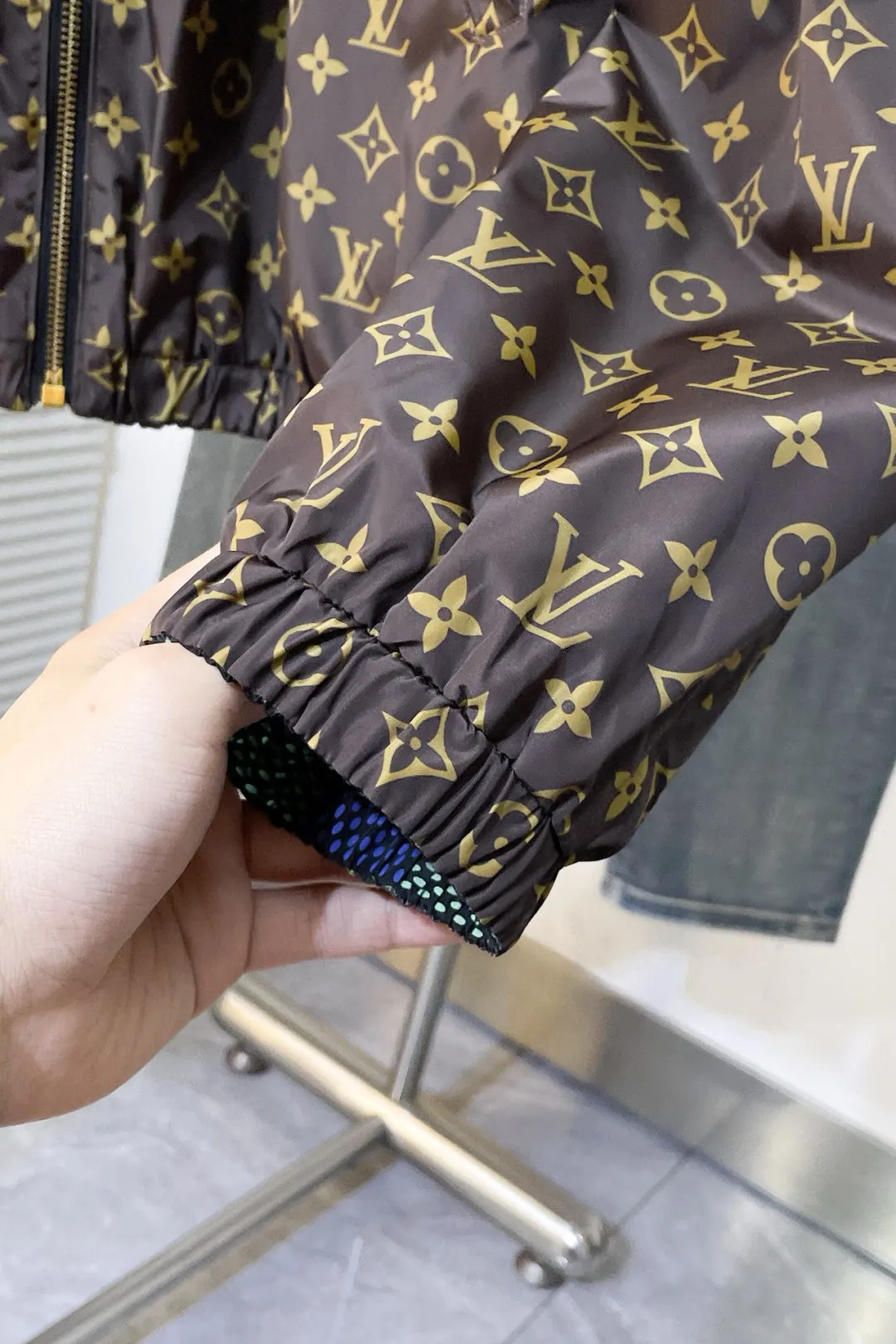 Damier Print Hooded Windbreaker Jacket D36015089 — view 16