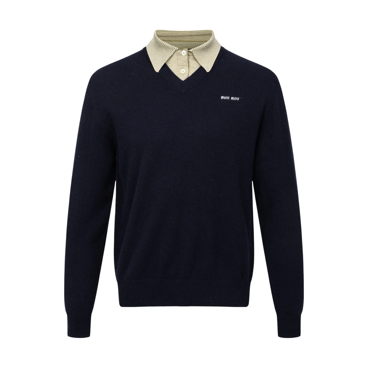 Layered-Effect Cotton and Cashmere-Blend Sweater D36022338