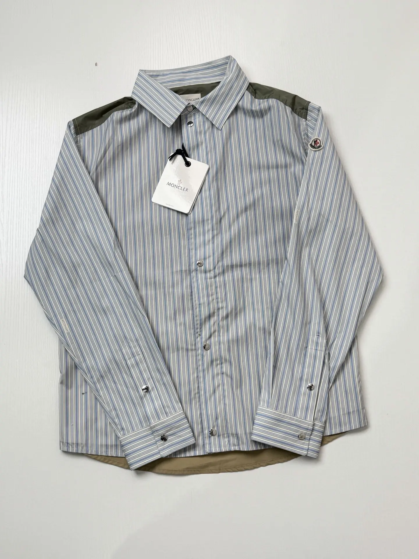 Striped Cotton-Blend Panel Overshirt D36018654 — view 3