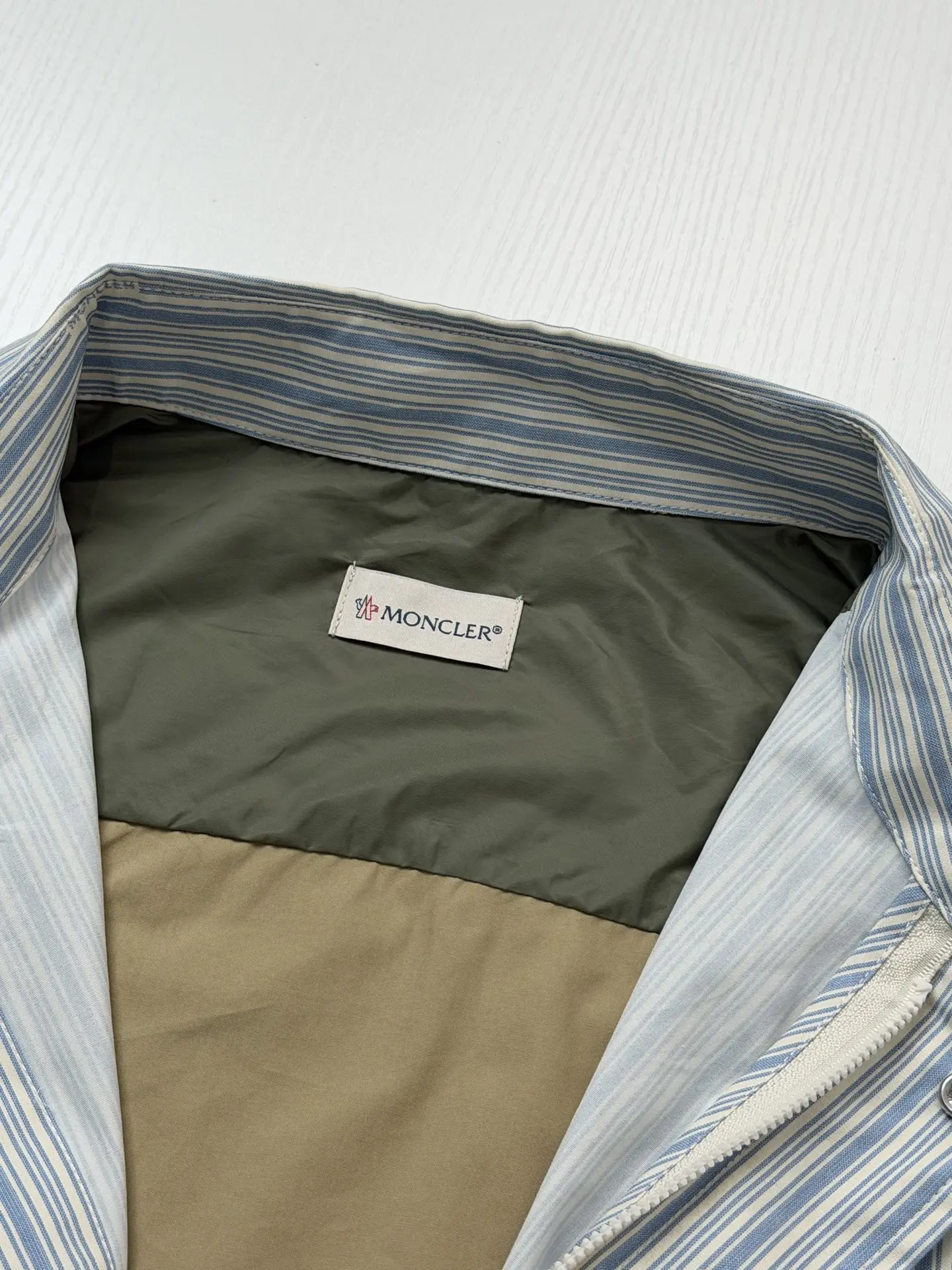 Striped Cotton-Blend Panel Overshirt D36018654 — view 4