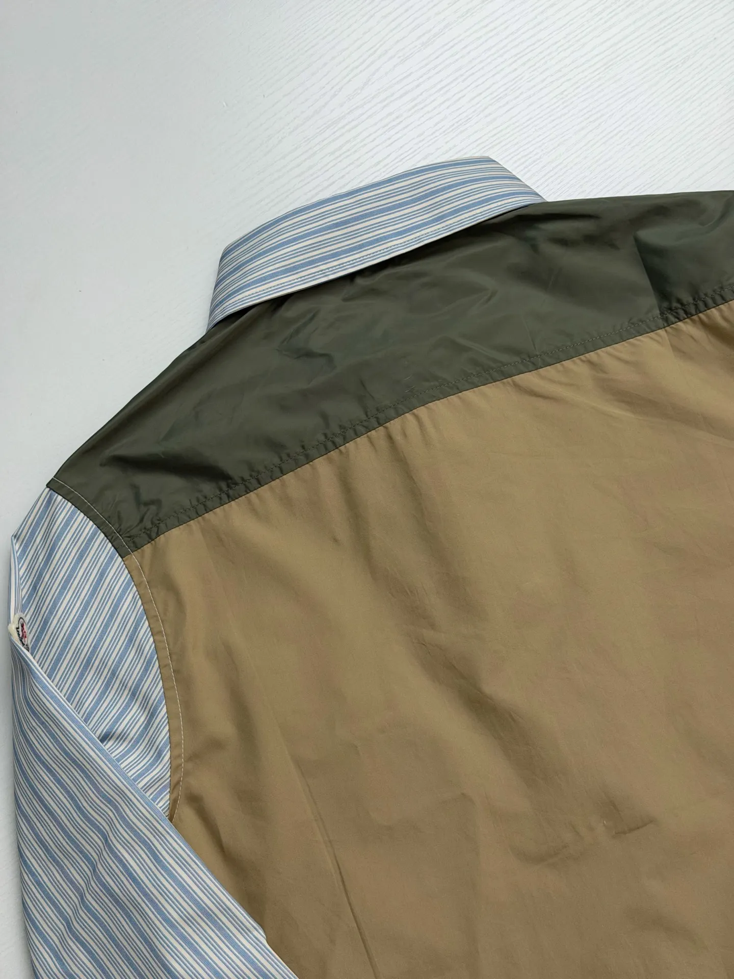Striped Cotton-Blend Panel Overshirt D36018654 — view 8