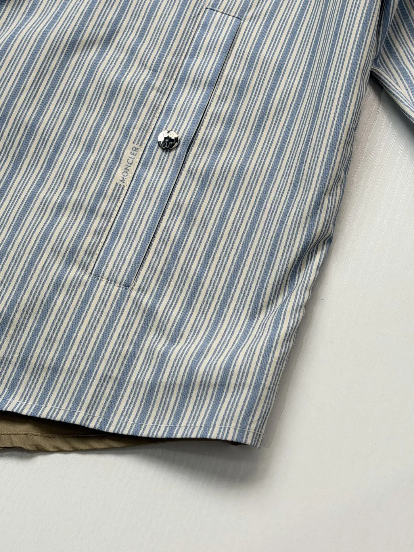 Striped Cotton-Blend Panel Overshirt D36018654 — view 9