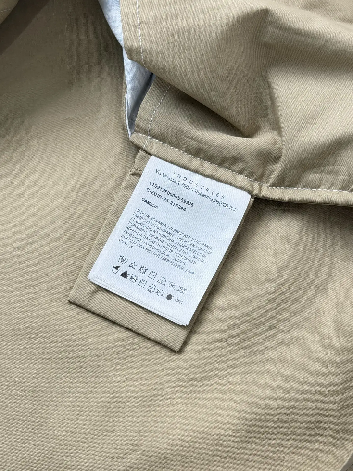 Striped Cotton-Blend Panel Overshirt D36018654 — view 11