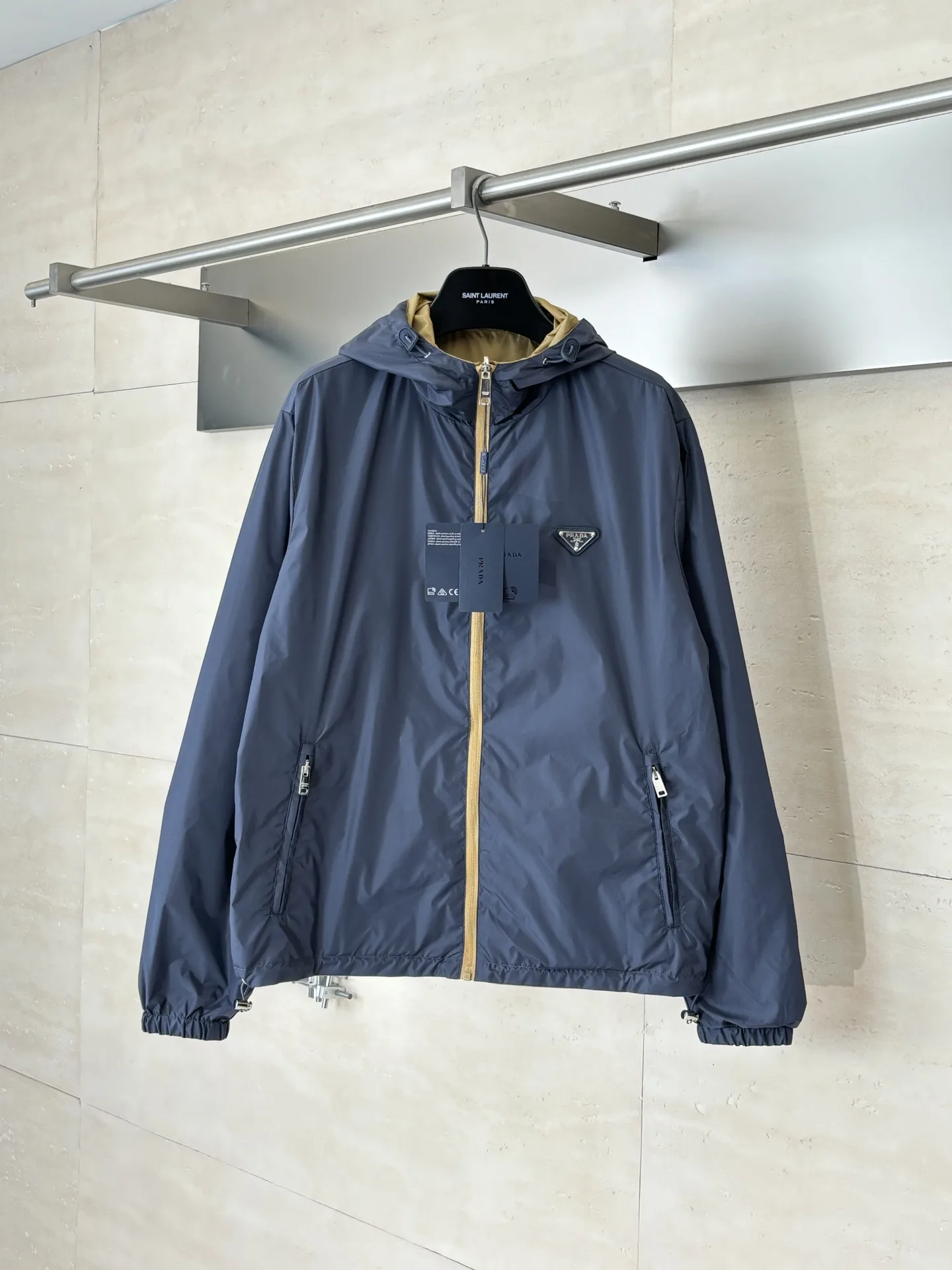 Re-Nylon Reversible Hooded Windbreaker D36018615