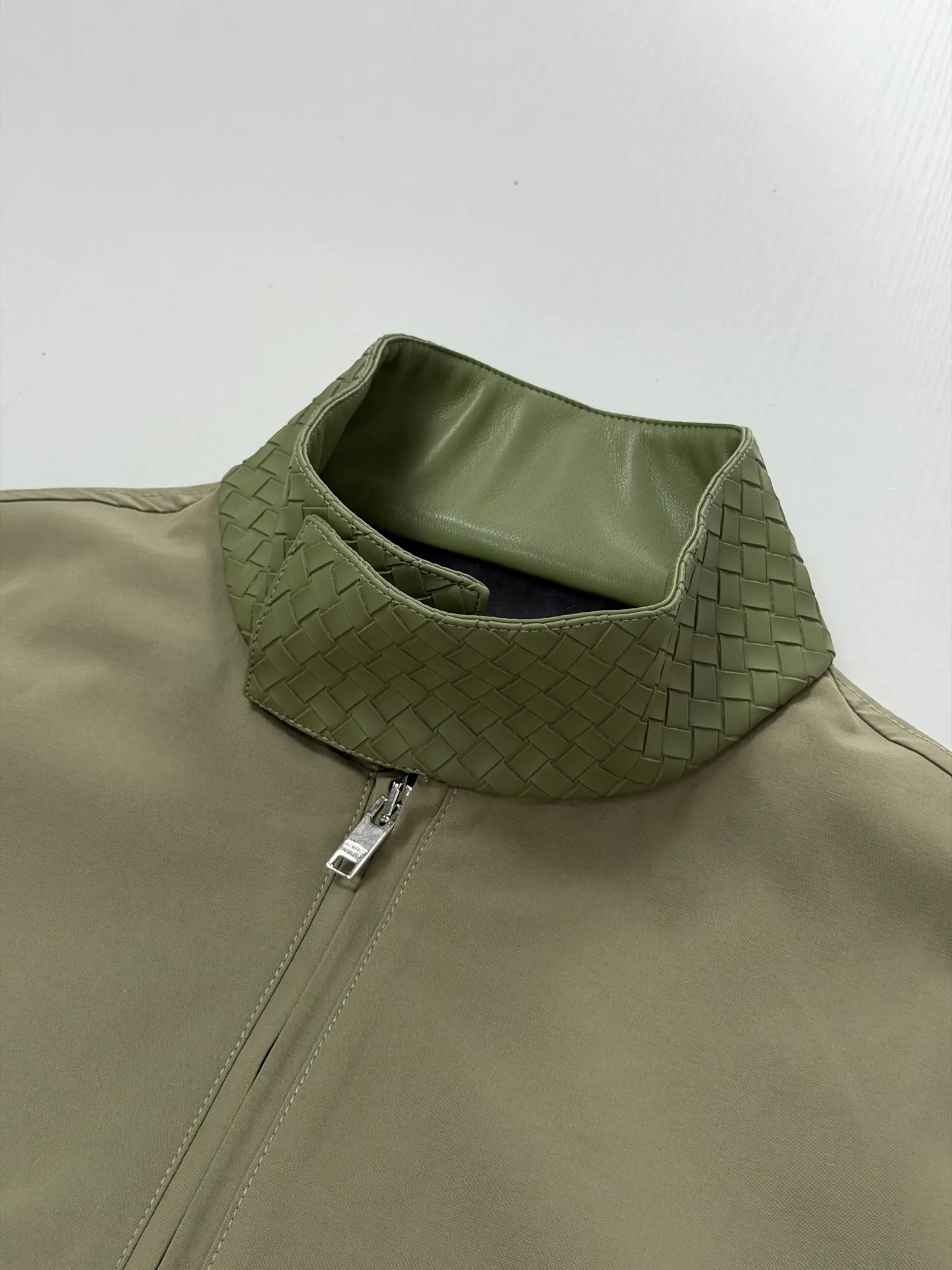 Intrecciato Leather-Trimmed Cotton-Blend Jacket D36521963 — view 4