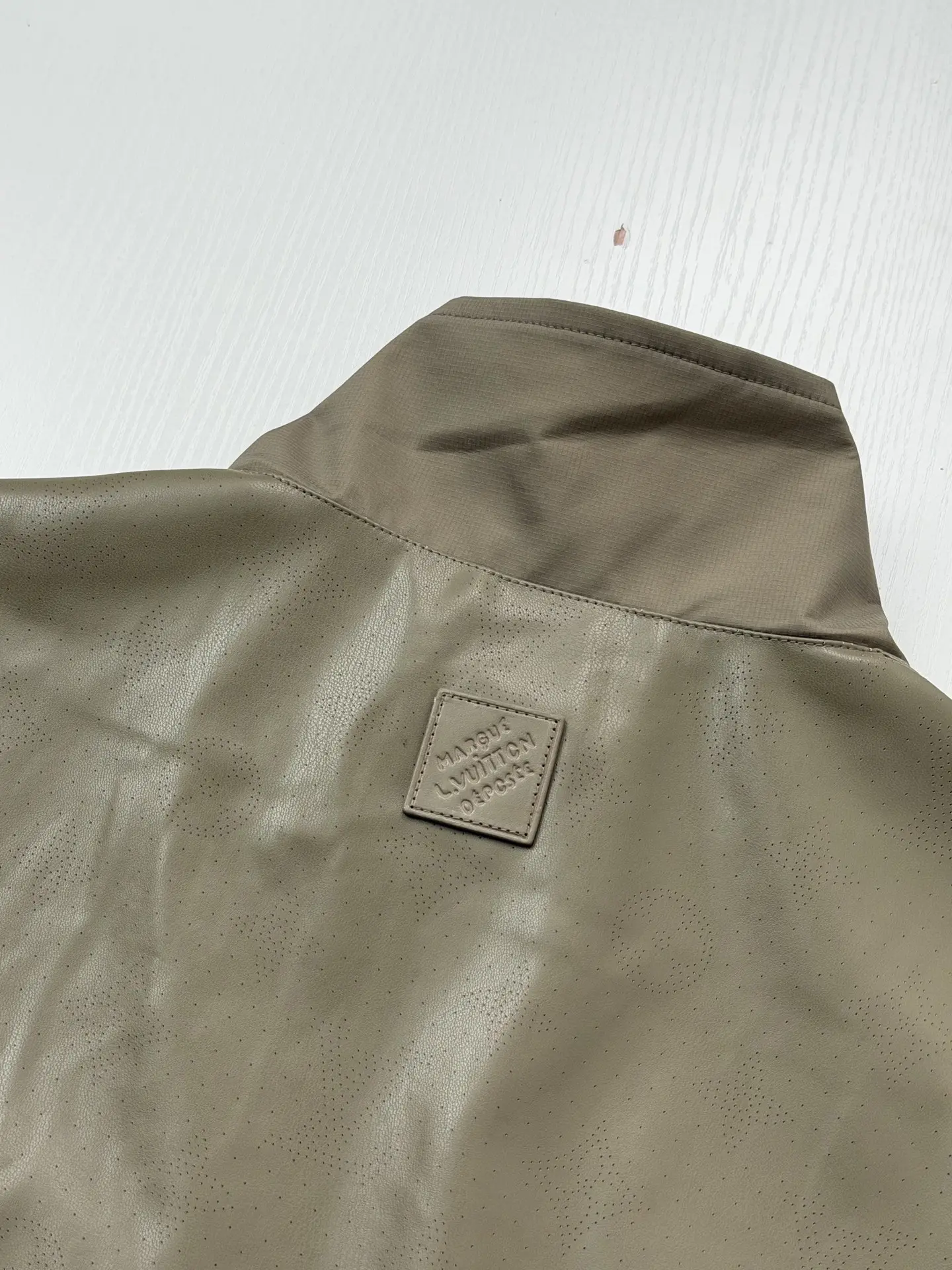 Monogram Perforated Leather-Trimmed Bomber Jacket D37018651 — view 8