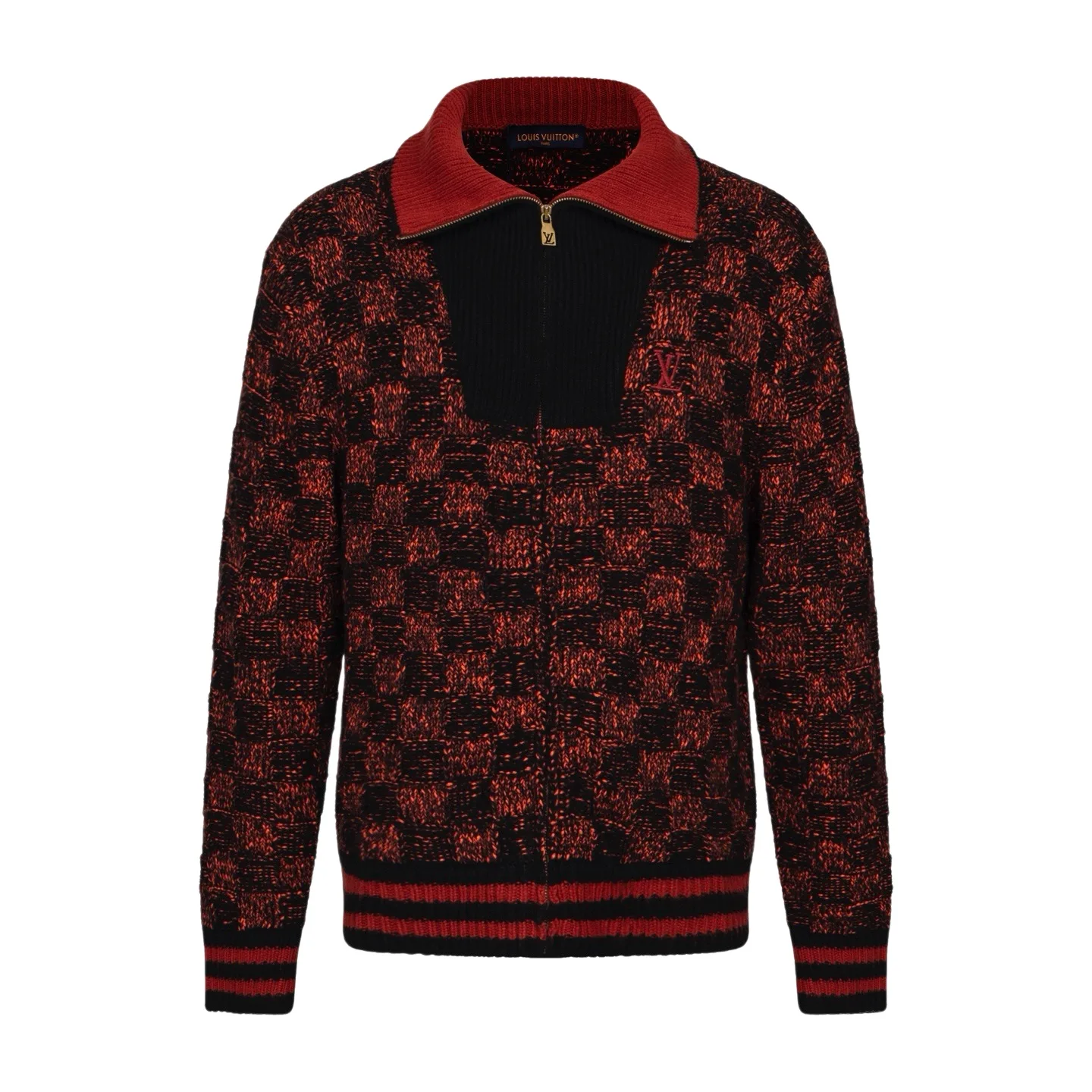 Damier Check Zip-Up Knit Jacket D37022460