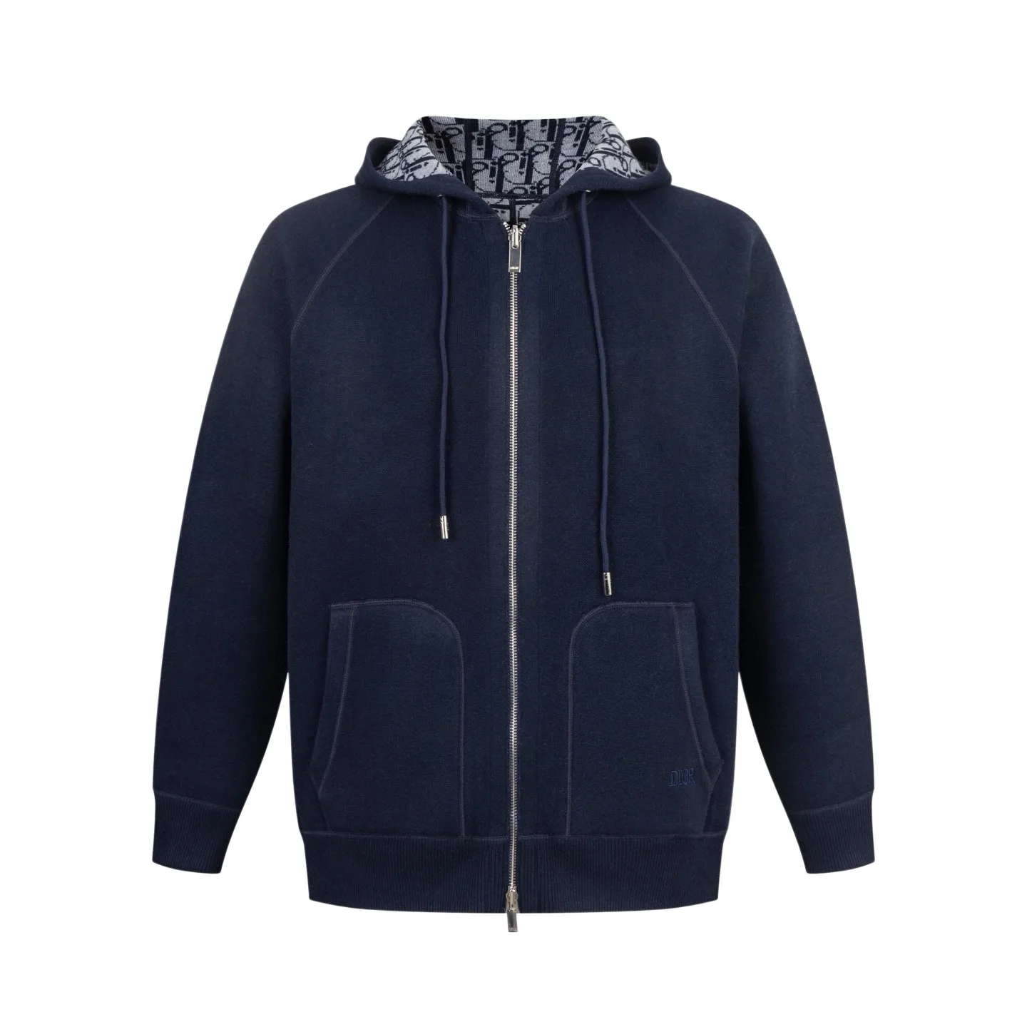 Reversible Oblique Cashmere-Blend Zip-Up Hoodie D37022510