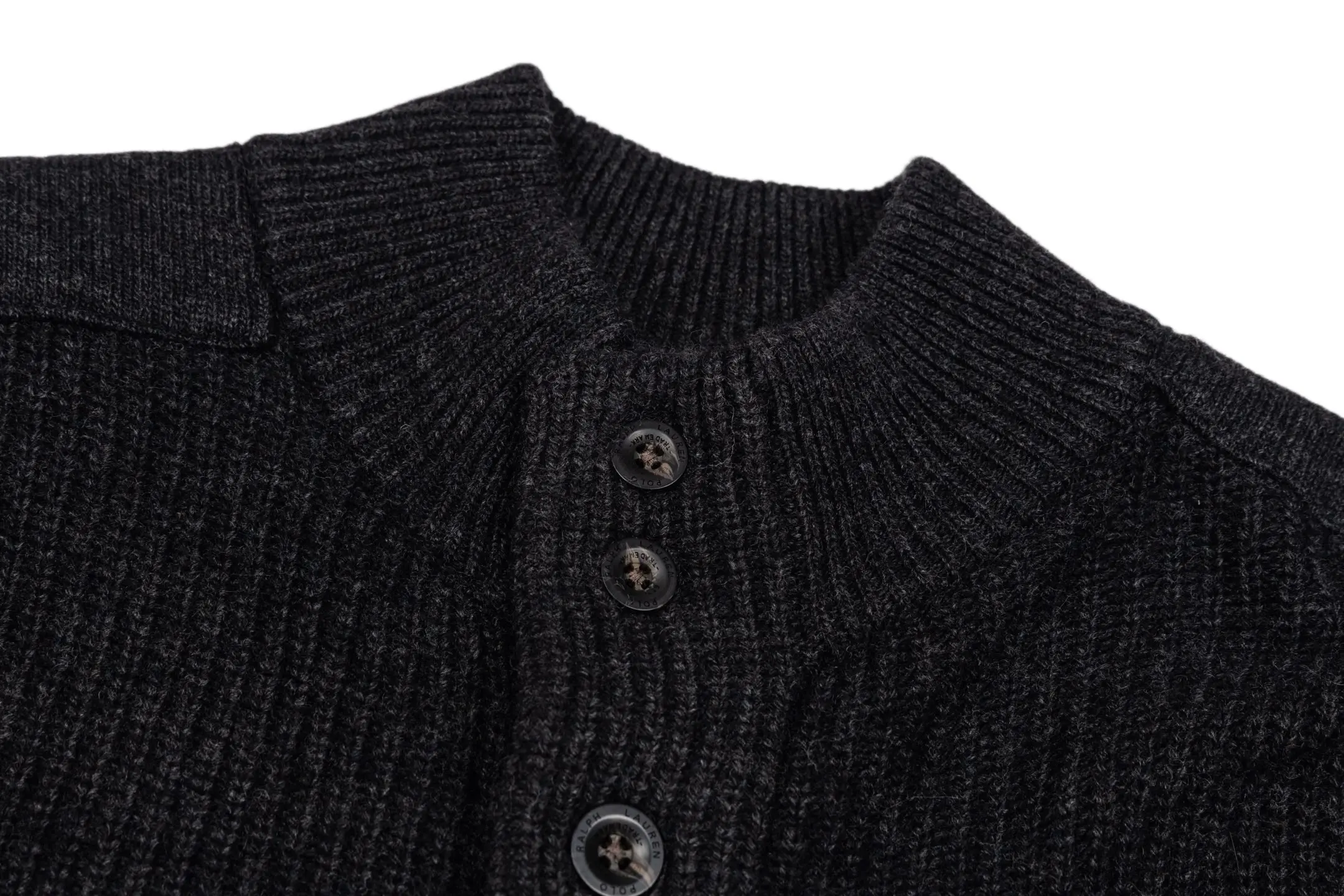 Mock-Neck Buttoned Wool-Blend Knit Jacket D37022462 — view 3