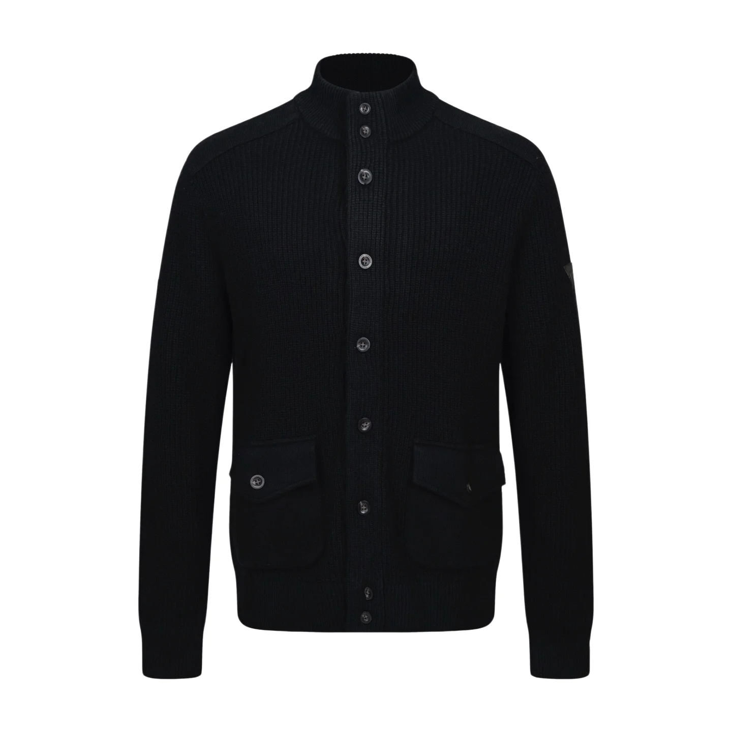 Ribbed Wool Mock-Neck Cardigan D37022463