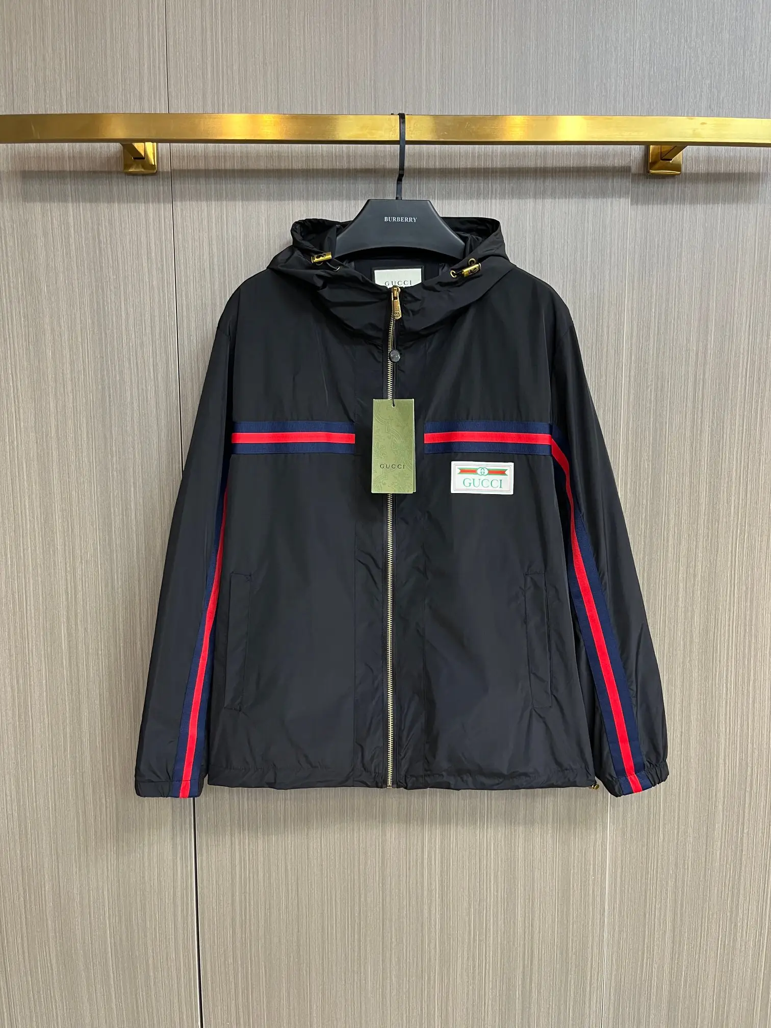 Web-Stripe Hooded Windbreaker Jacket D38014685