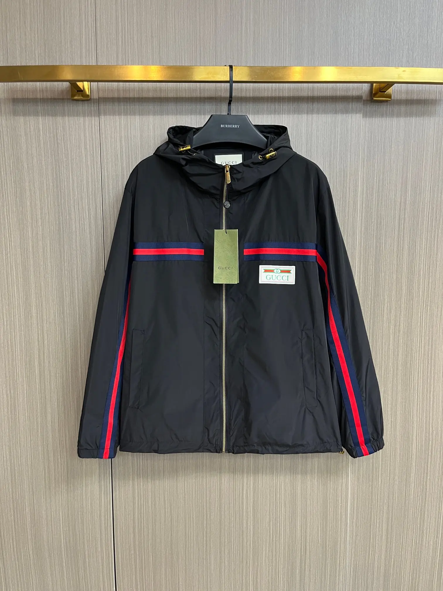 Web-Stripe Hooded Windbreaker Jacket D38014685