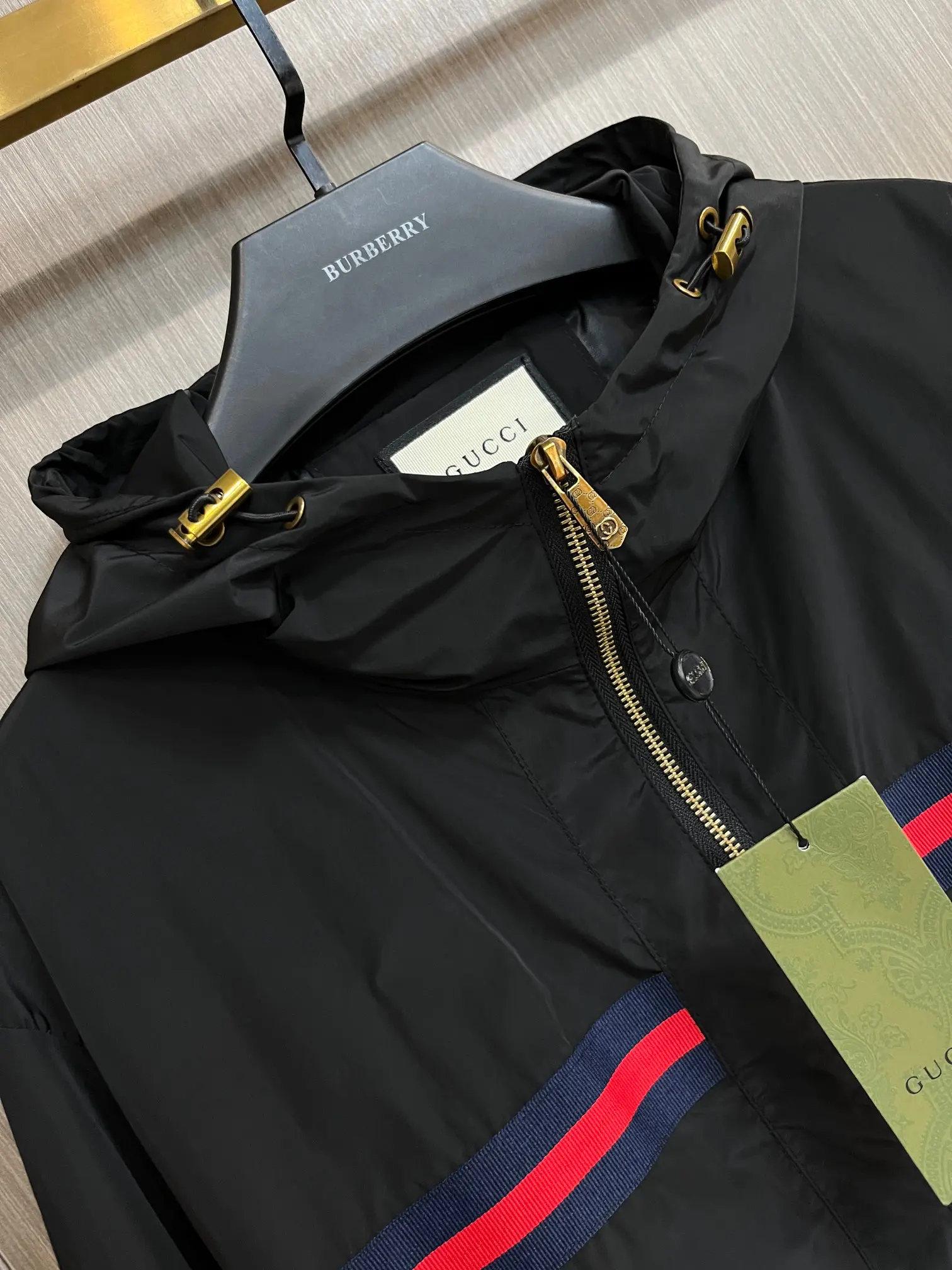Web-Stripe Hooded Windbreaker Jacket D38014685 — view 3