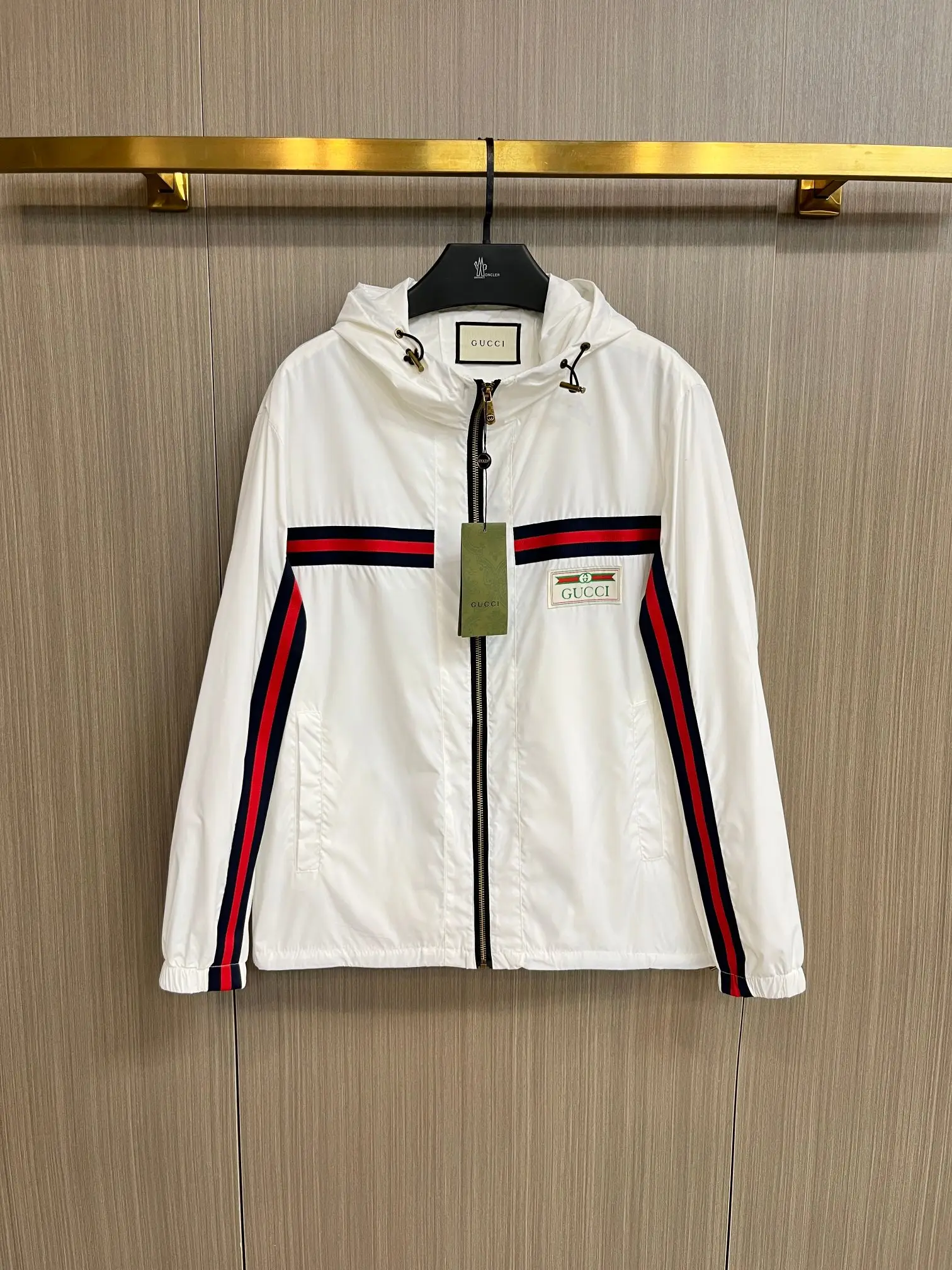 Web-Stripe Hooded Windbreaker Jacket D38014776