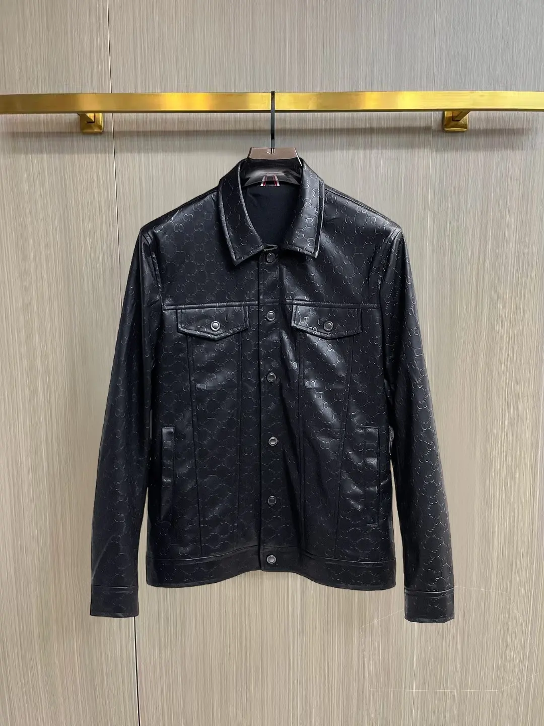Embossed Monogram Leather Trucker Jacket D38014858