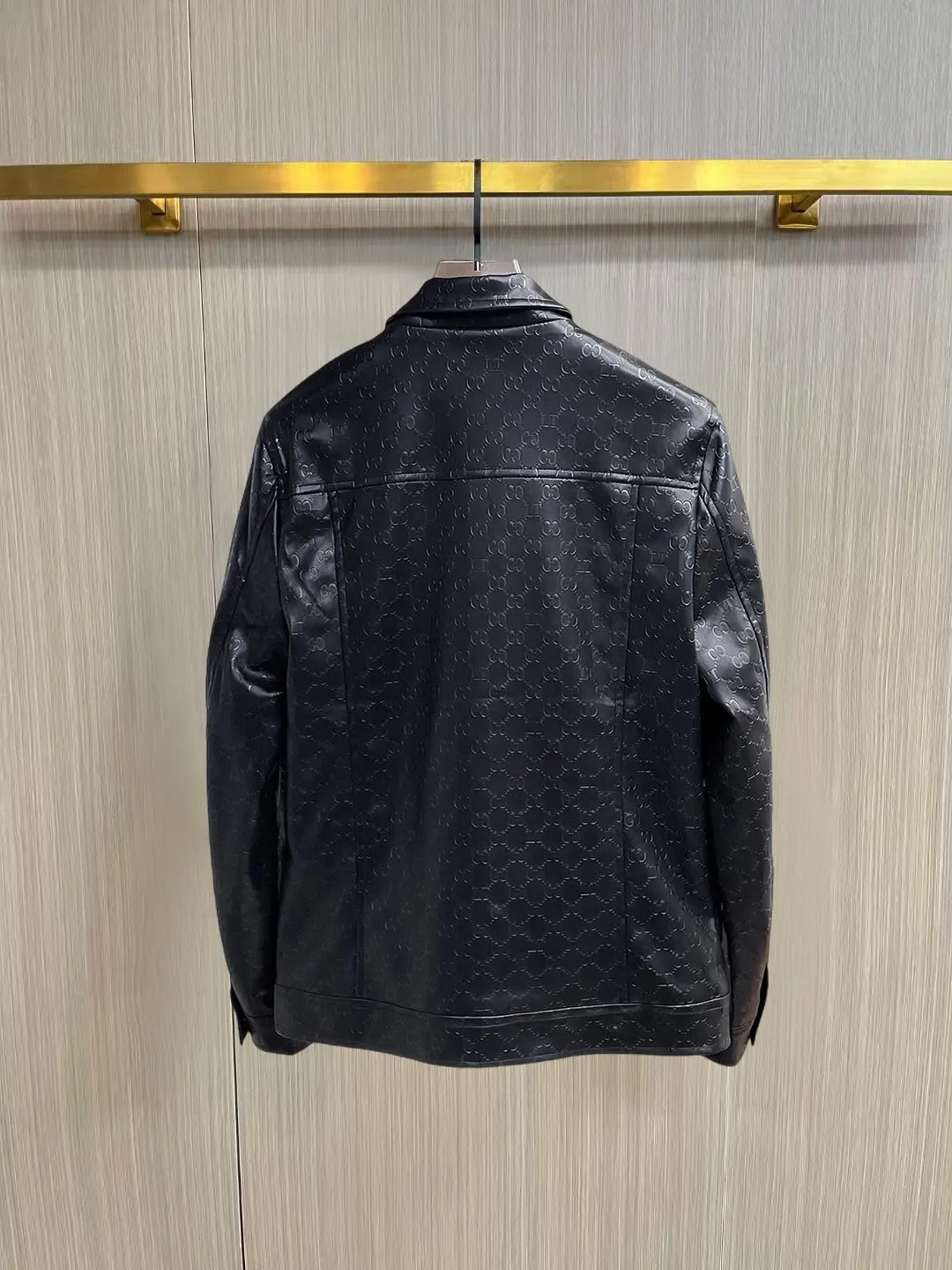 Embossed Monogram Leather Trucker Jacket D38014858 — view 2