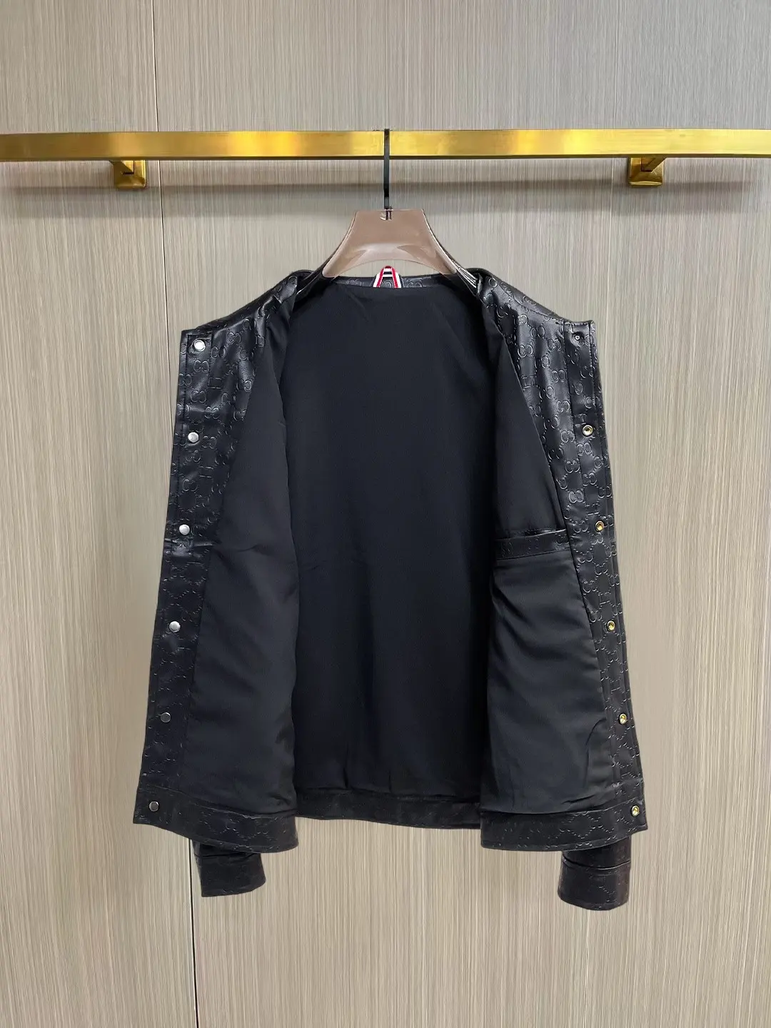 Embossed Monogram Leather Trucker Jacket D38014858 — view 3