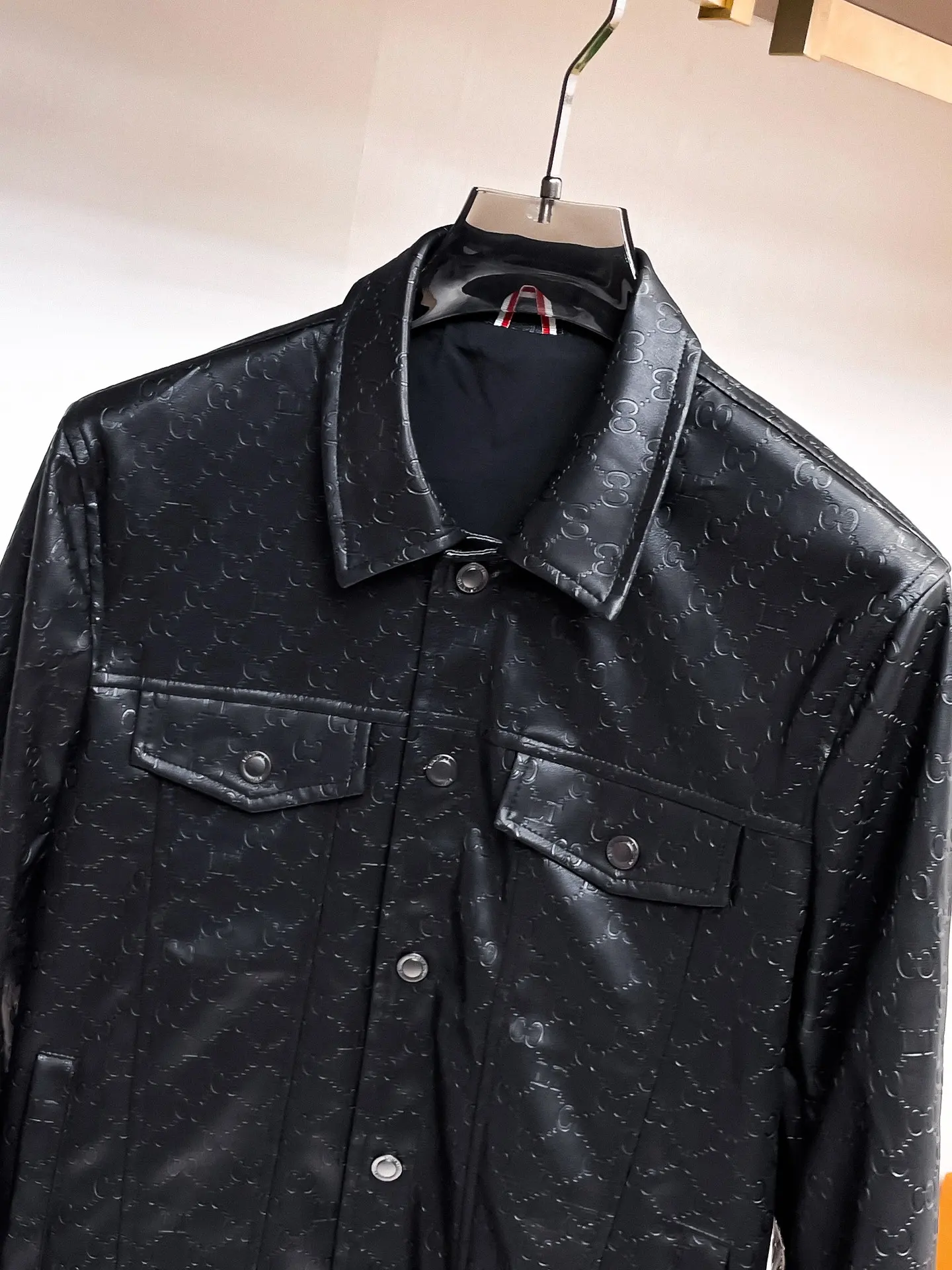 Embossed Monogram Leather Trucker Jacket D38014858 — view 4