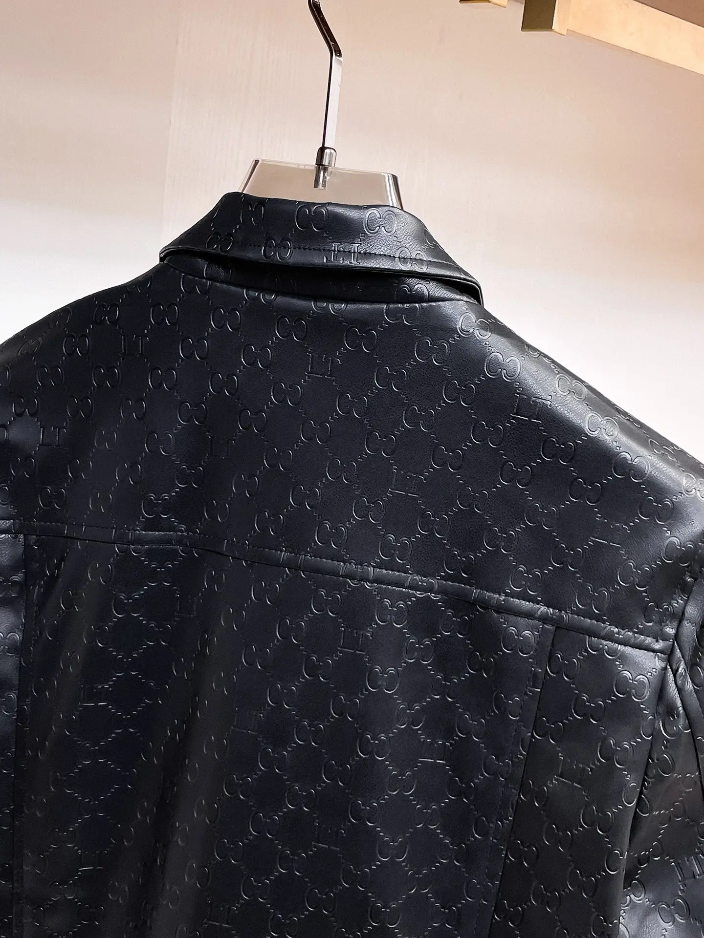 Embossed Monogram Leather Trucker Jacket D38014858 — view 5