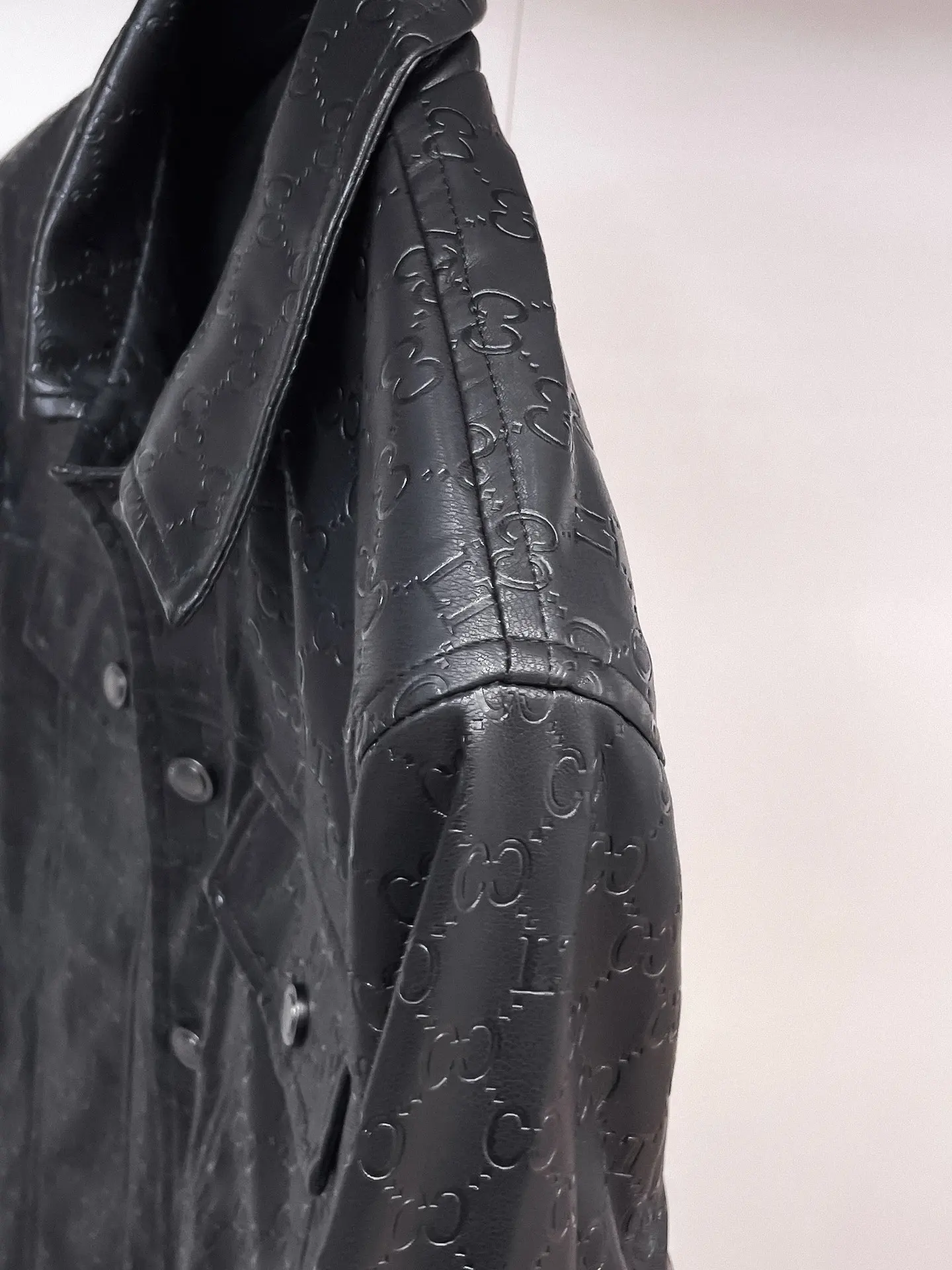 Embossed Monogram Leather Trucker Jacket D38014858 — view 6